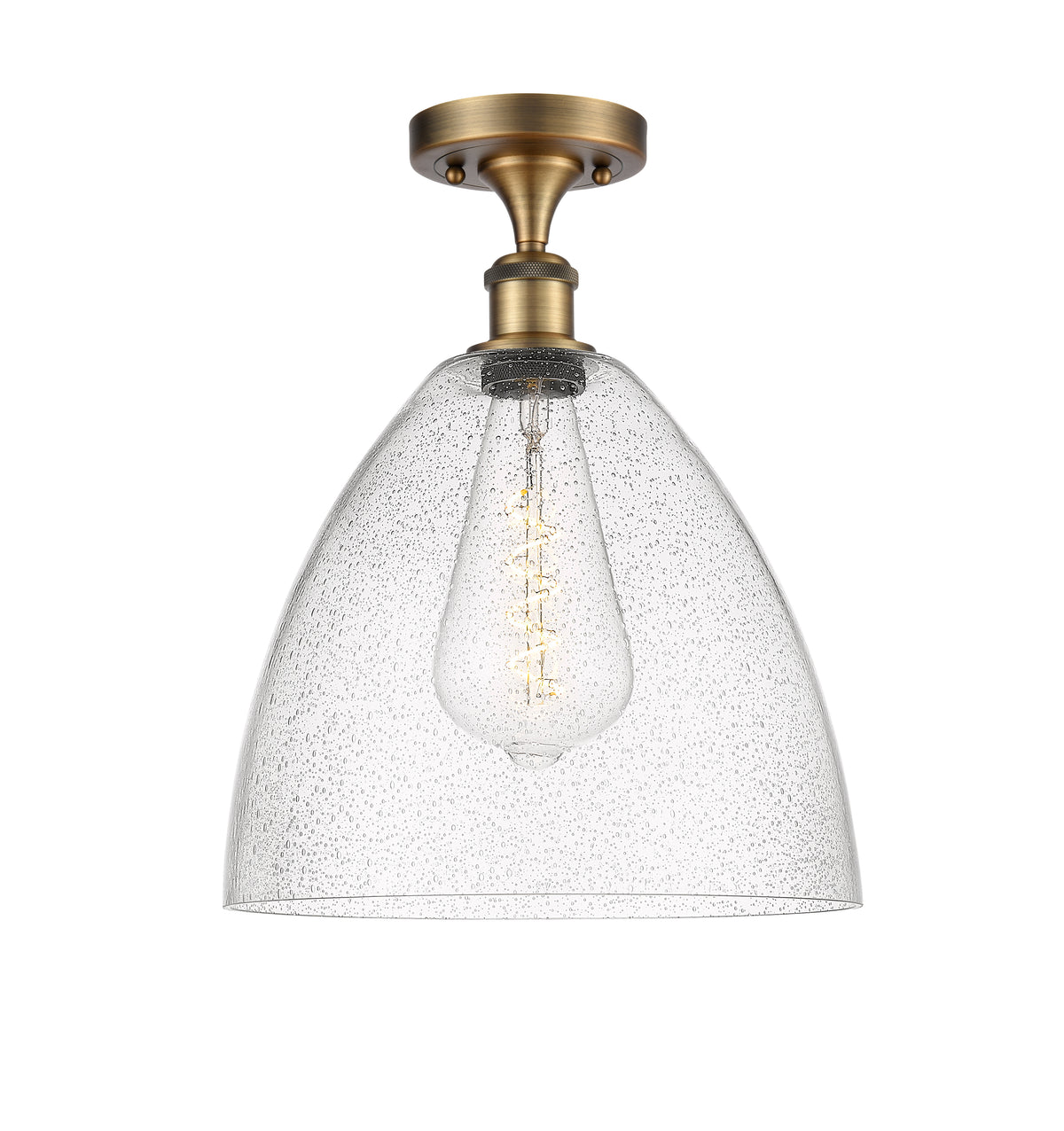 Bristol 12-Inch 1-Light Semi-Flush Mount Dome Shade 15-Inch High