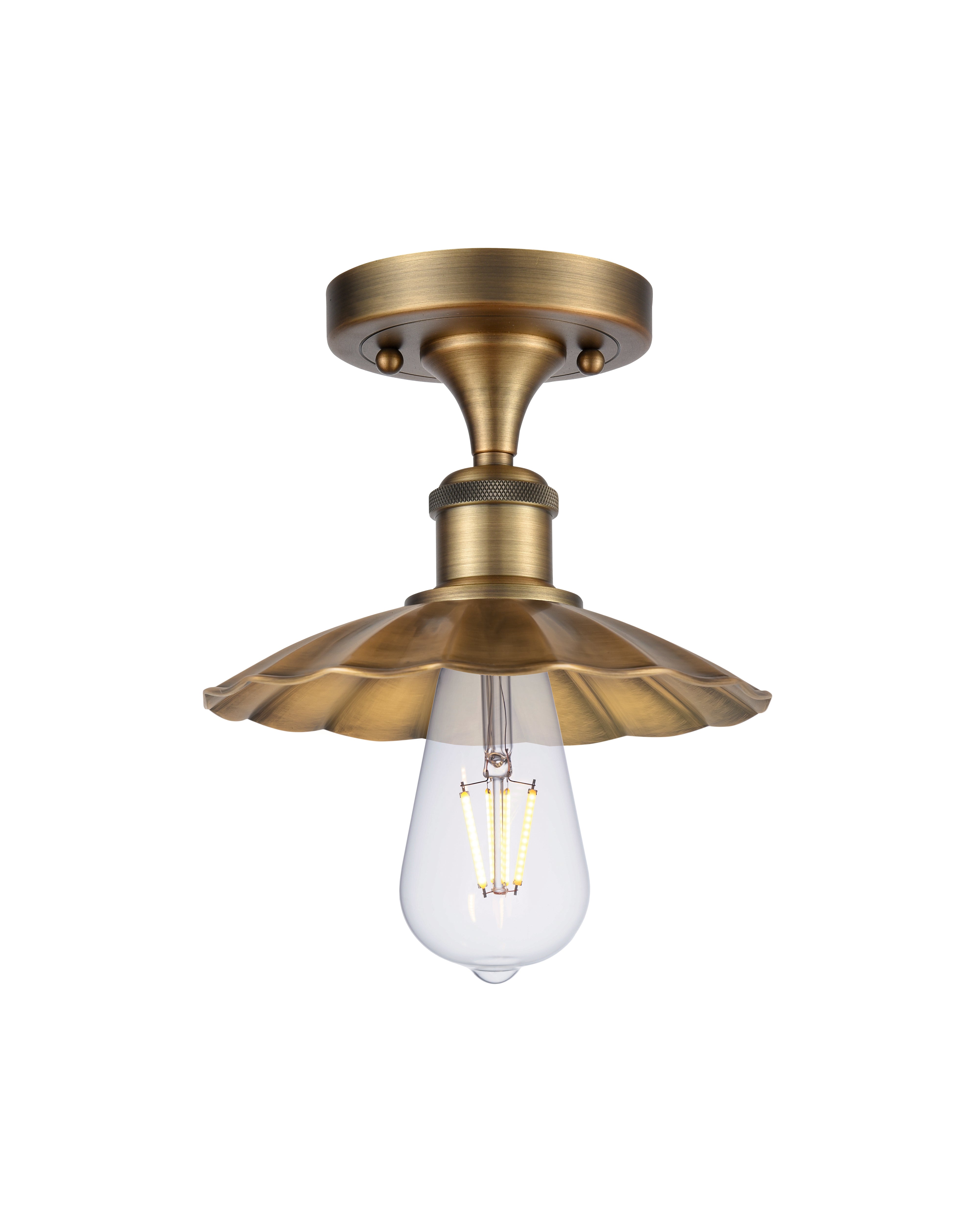 Edison Semi-Flush Mount Brushed Satin Nickel