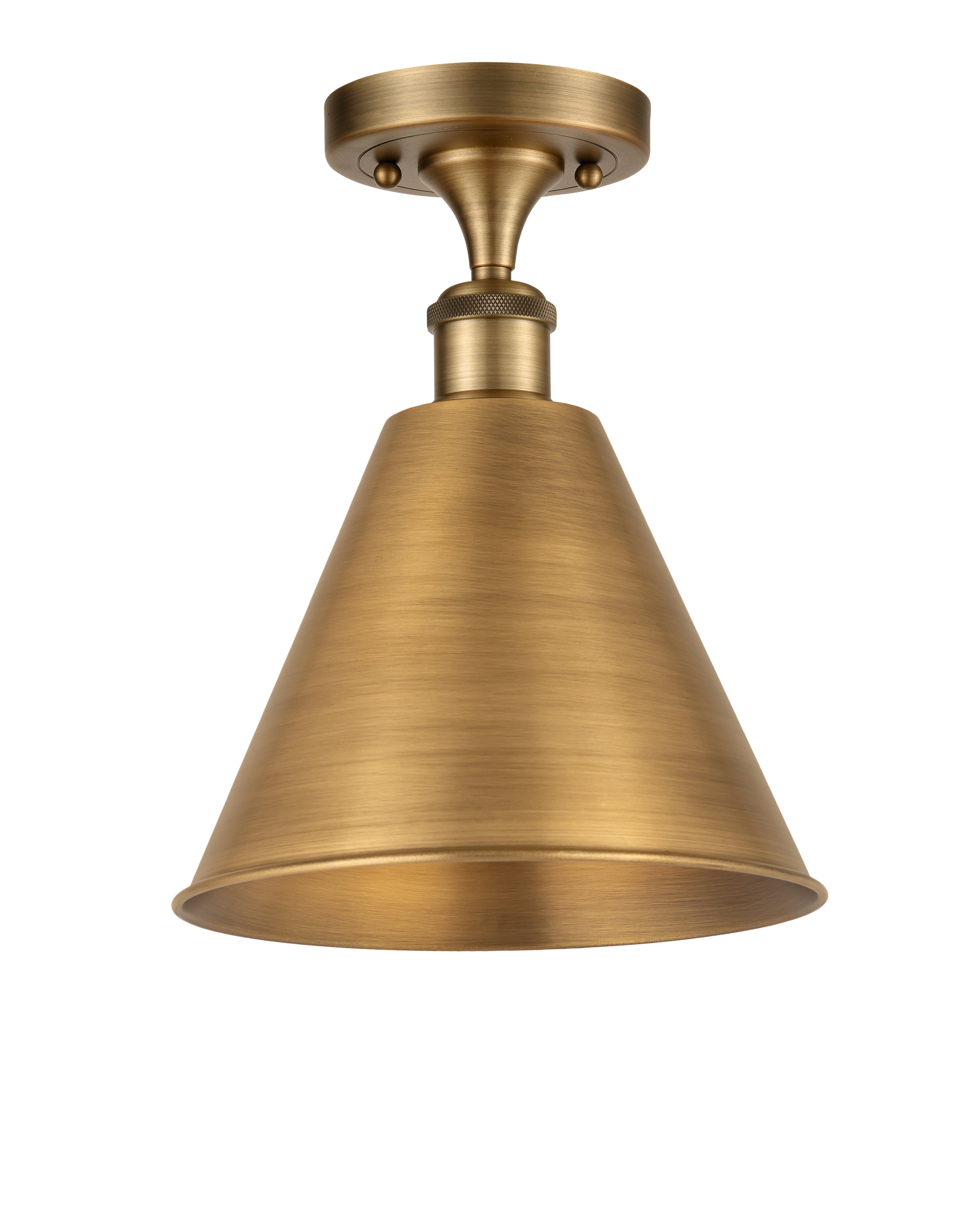 Edison Semi-Flush Mount Brushed Satin Nickel