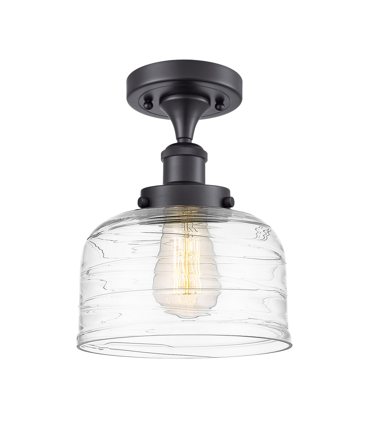 Bell 8-Inch 1-Light Semi-Flush Mount Bowl Shade