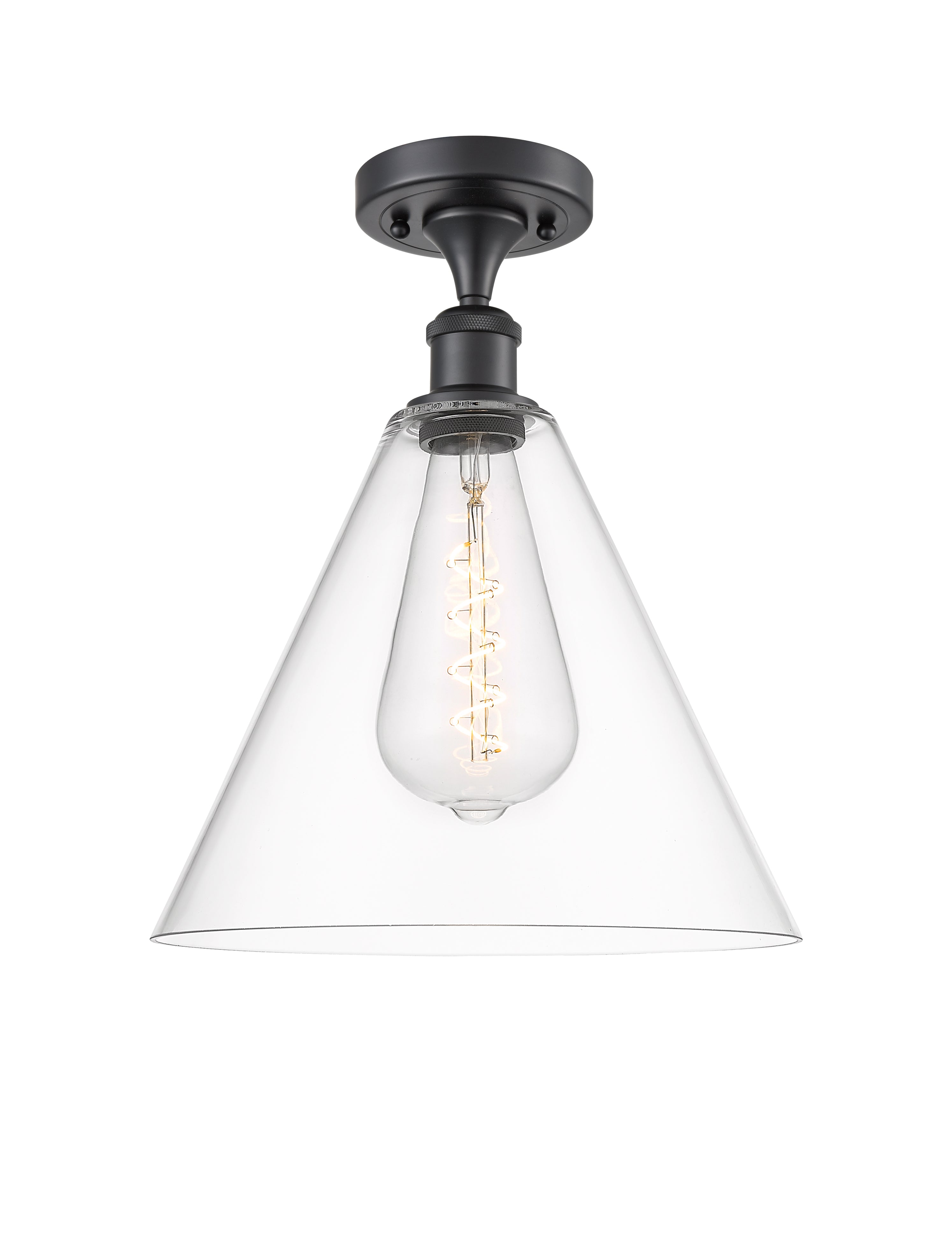 Edison Semi-Flush Mount Brushed Nickel