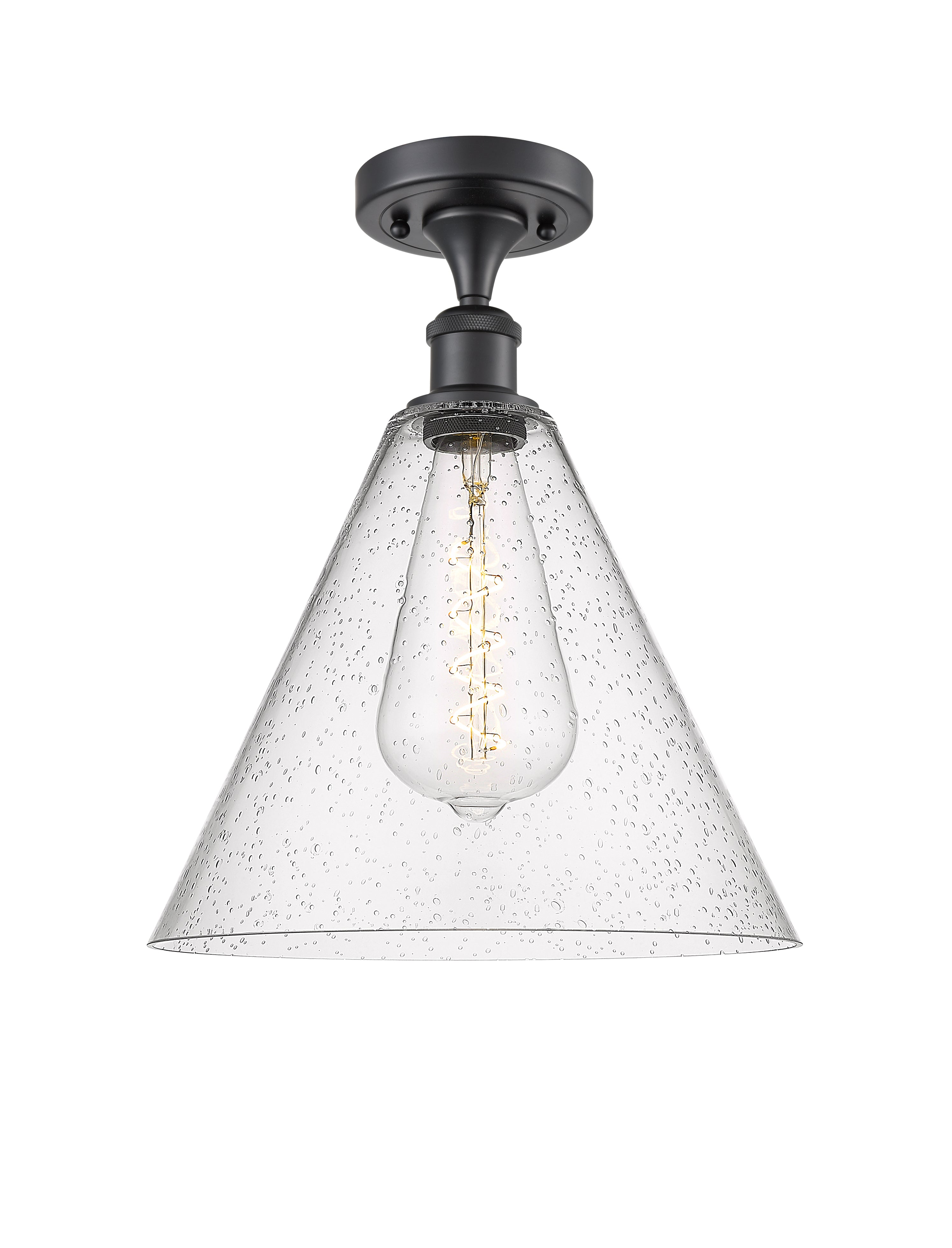 Edison Semi-Flush Mount Brushed Nickel