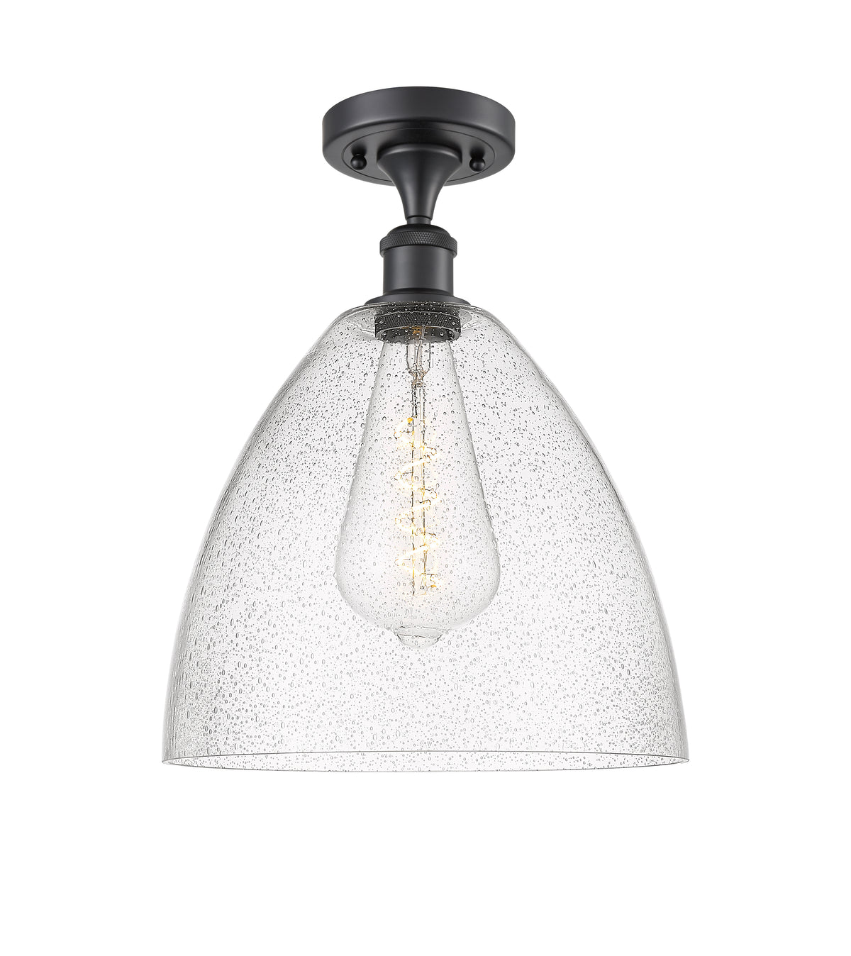 Bristol 12-Inch 1-Light Semi-Flush Mount Dome Shade 15-Inch High
