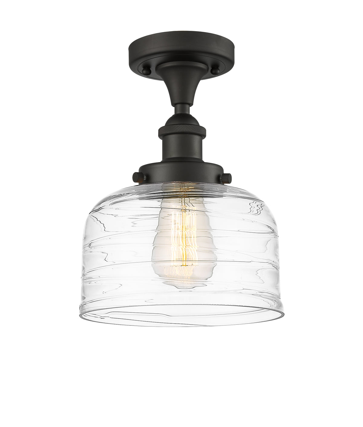 Bell 8-Inch 1-Light Semi-Flush Mount Bowl Shade