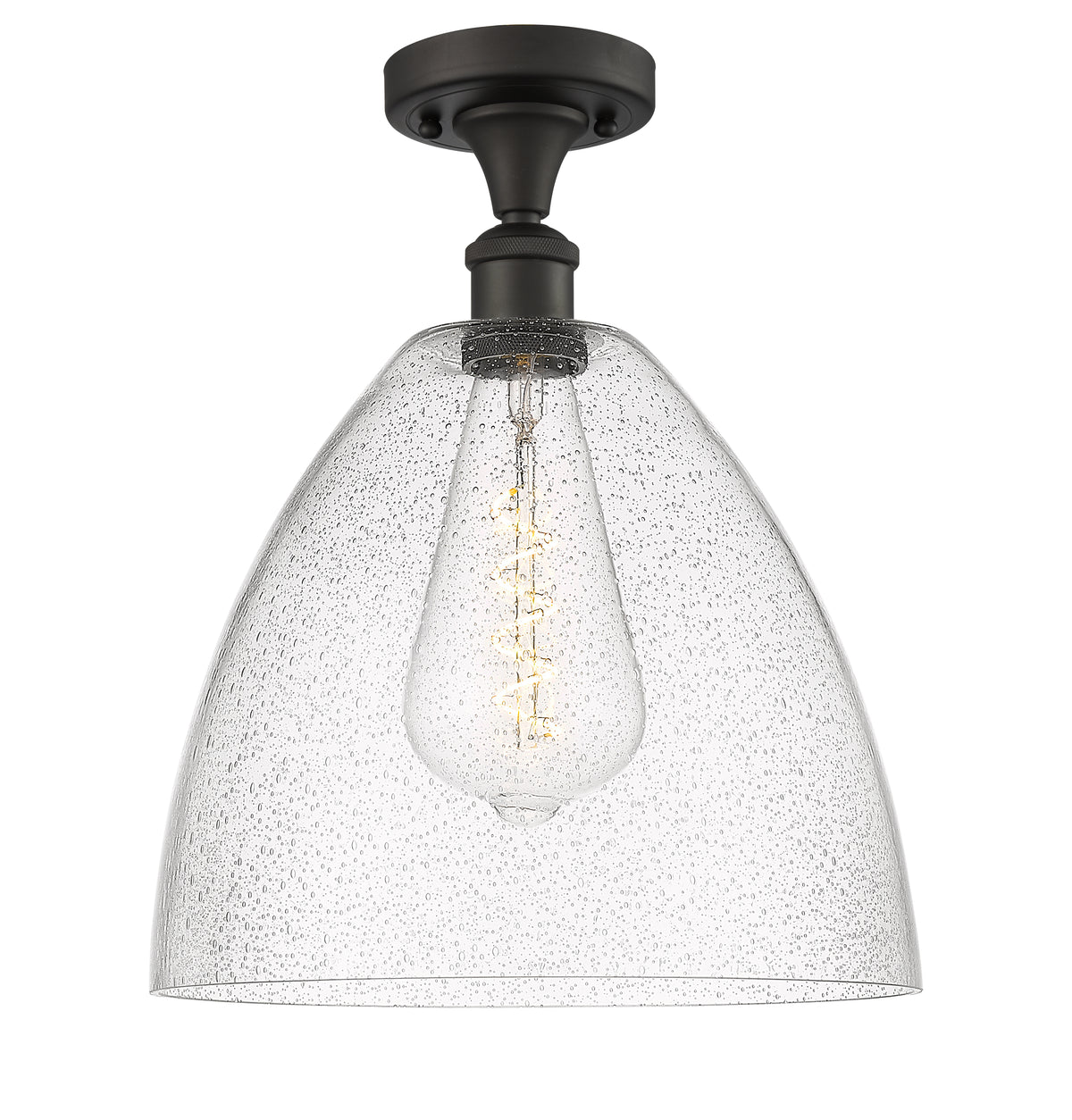 Bristol 12-Inch 1-Light Semi-Flush Mount Dome Shade 15-Inch High