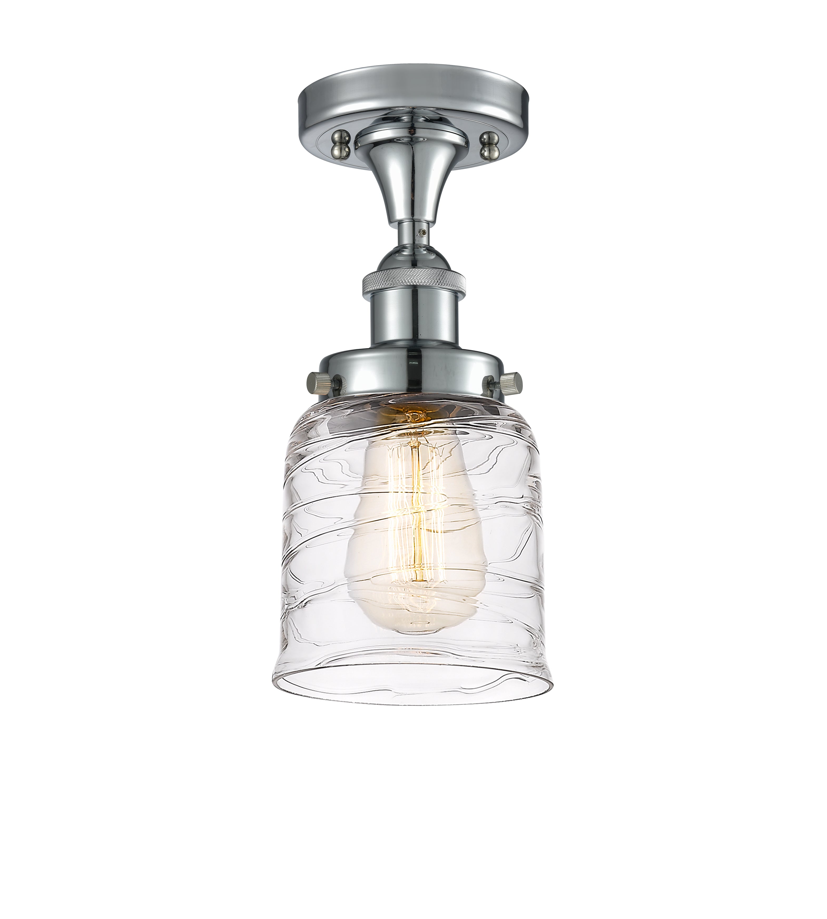 Edison Semi-Flush Mount Brushed Satin Nickel