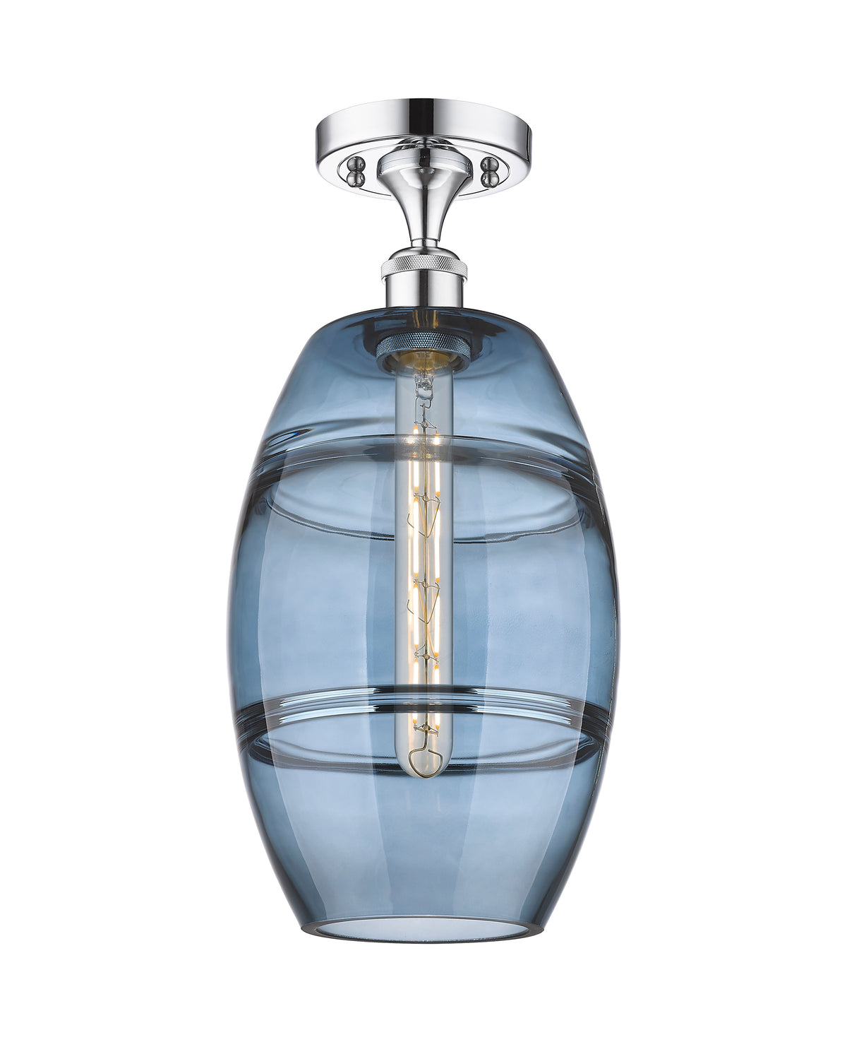 Vaz 8-Inch 1-Light Semi-Flush Mount 17-Inch High