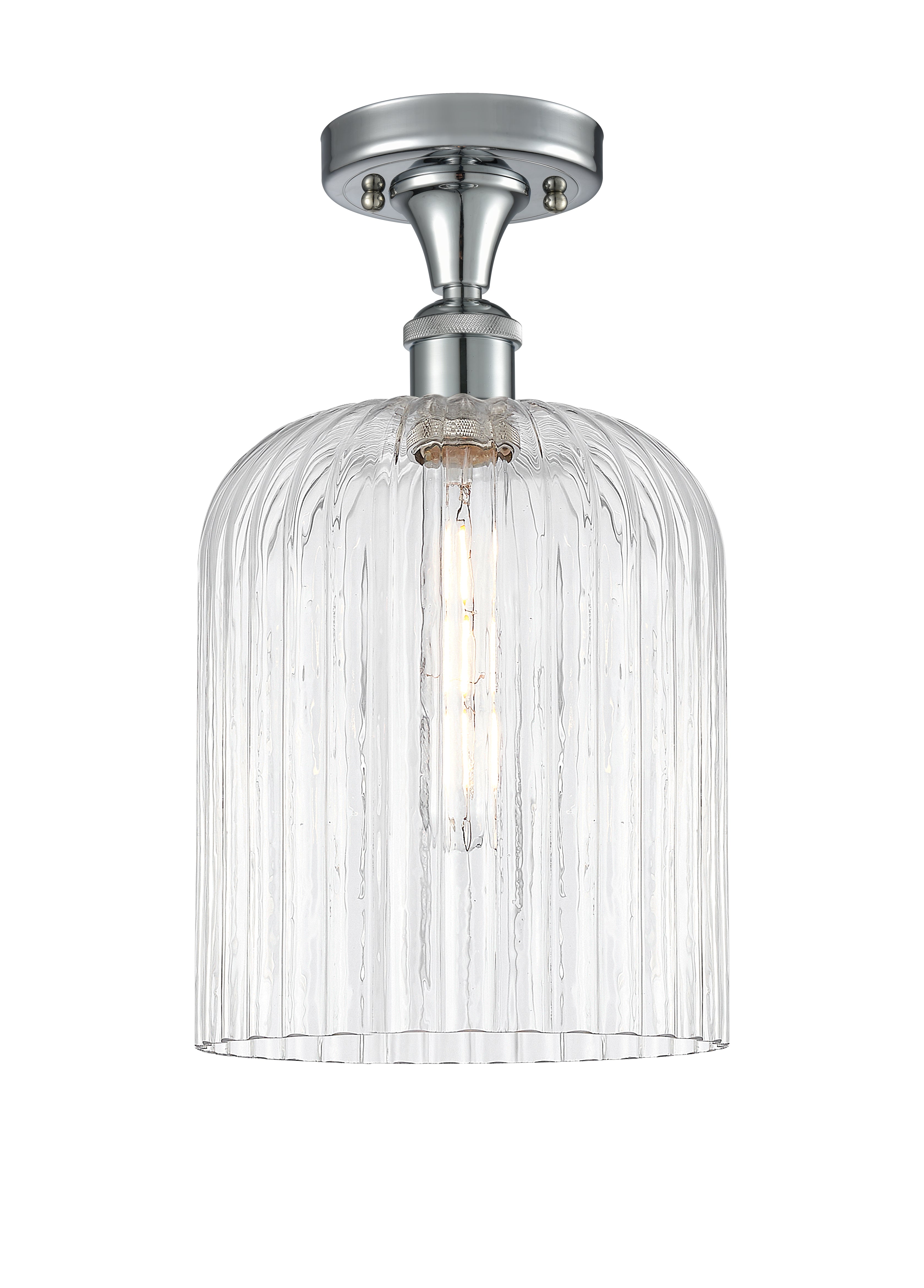 Edison Semi-Flush Mount Brushed Satin Nickel