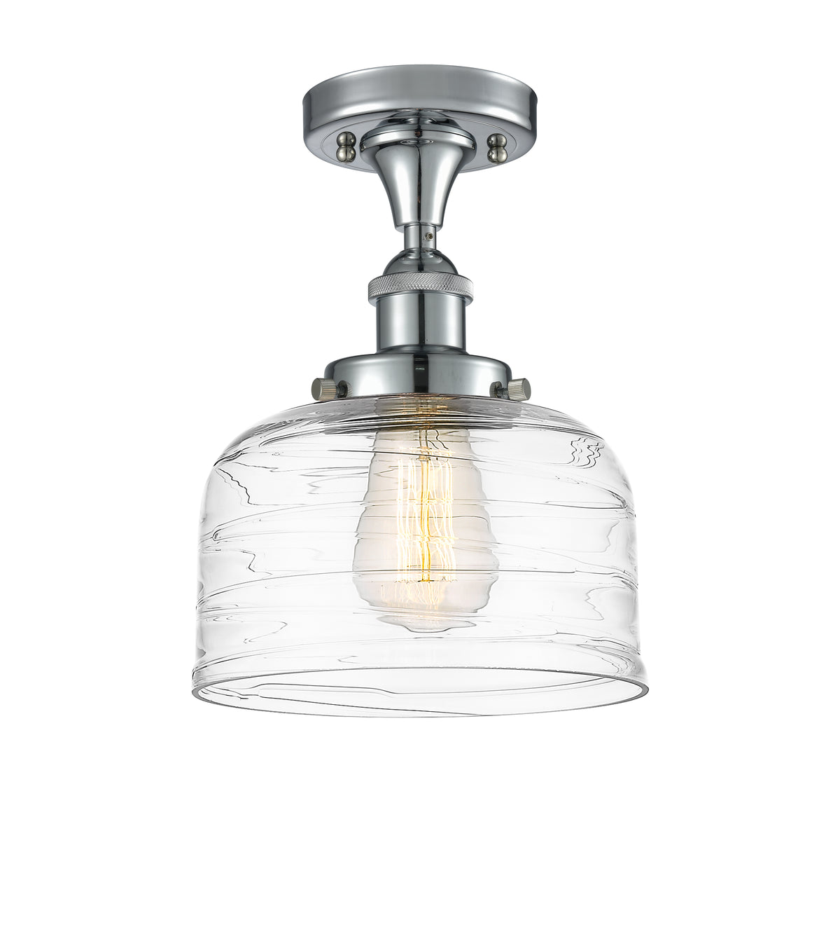 Bell 8-Inch 1-Light Semi-Flush Mount Bowl Shade