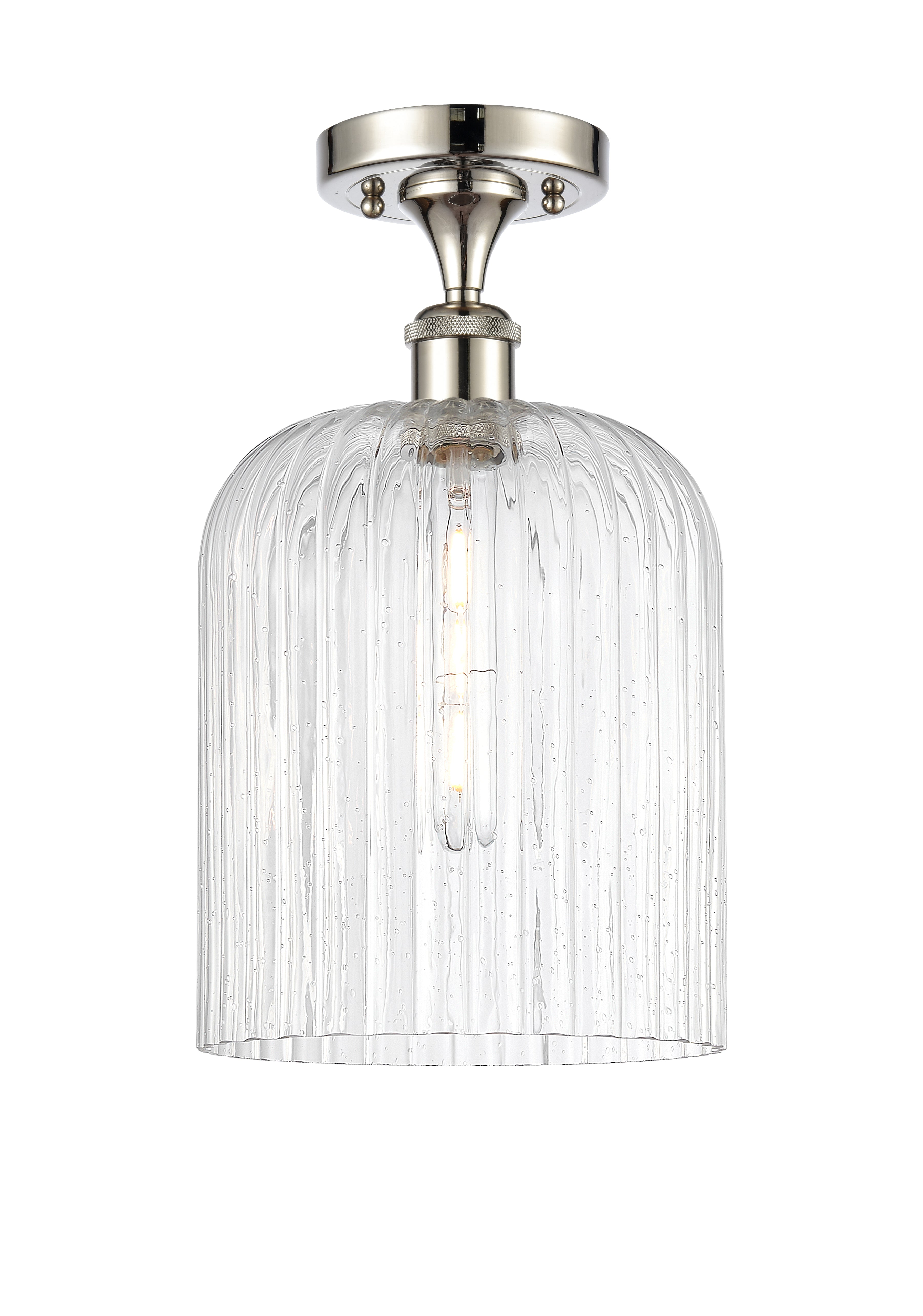Edison Semi-Flush Mount Brushed Satin Nickel