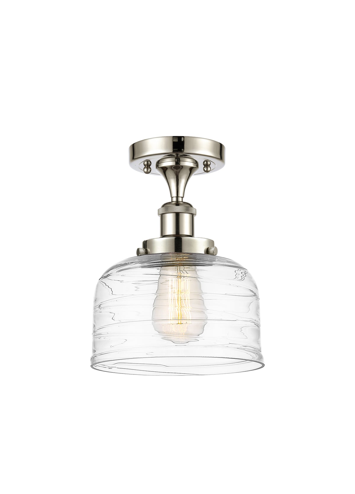 Bell 8-Inch 1-Light Semi-Flush Mount Bowl Shade