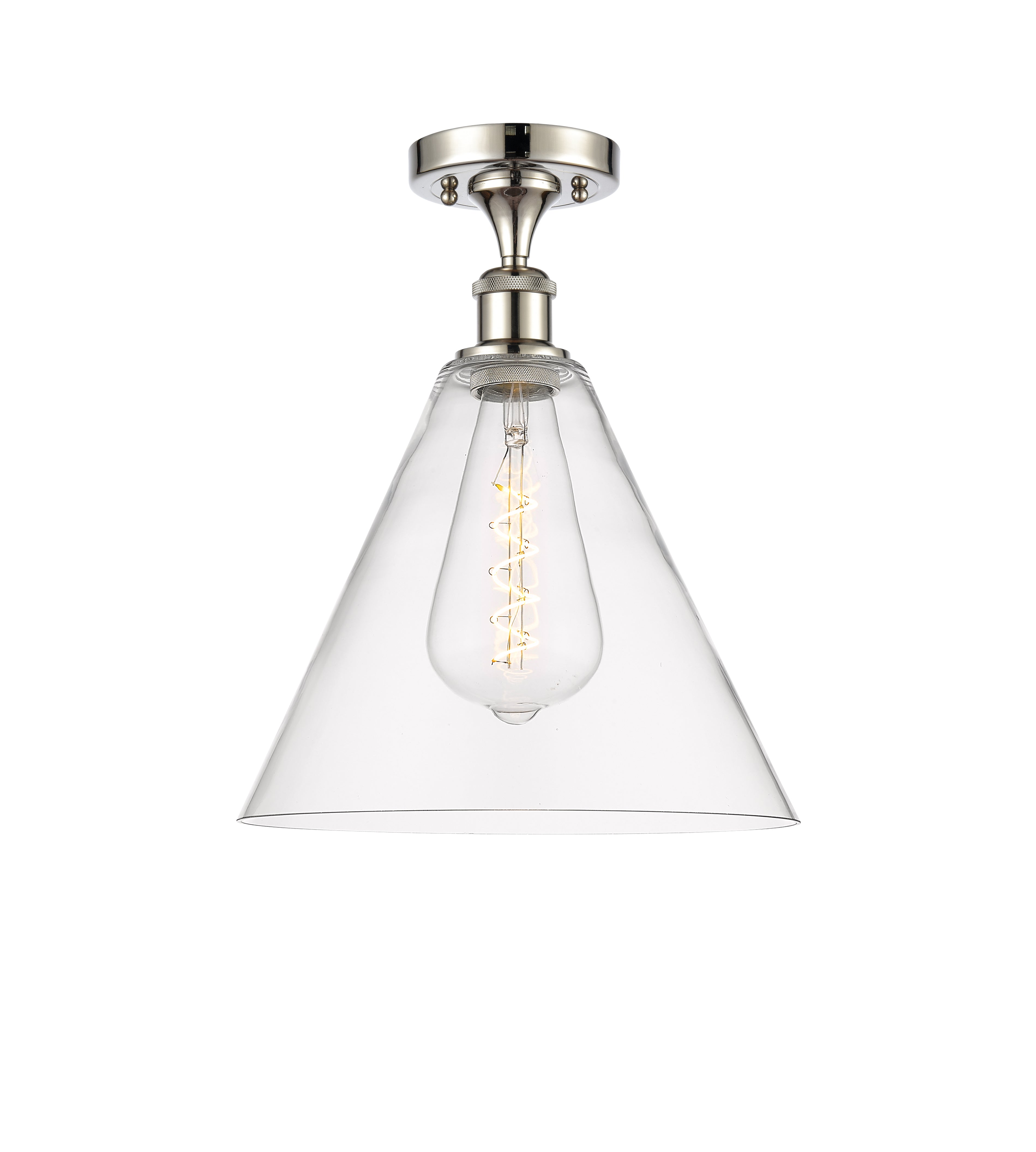 Edison Semi-Flush Mount Brushed Nickel