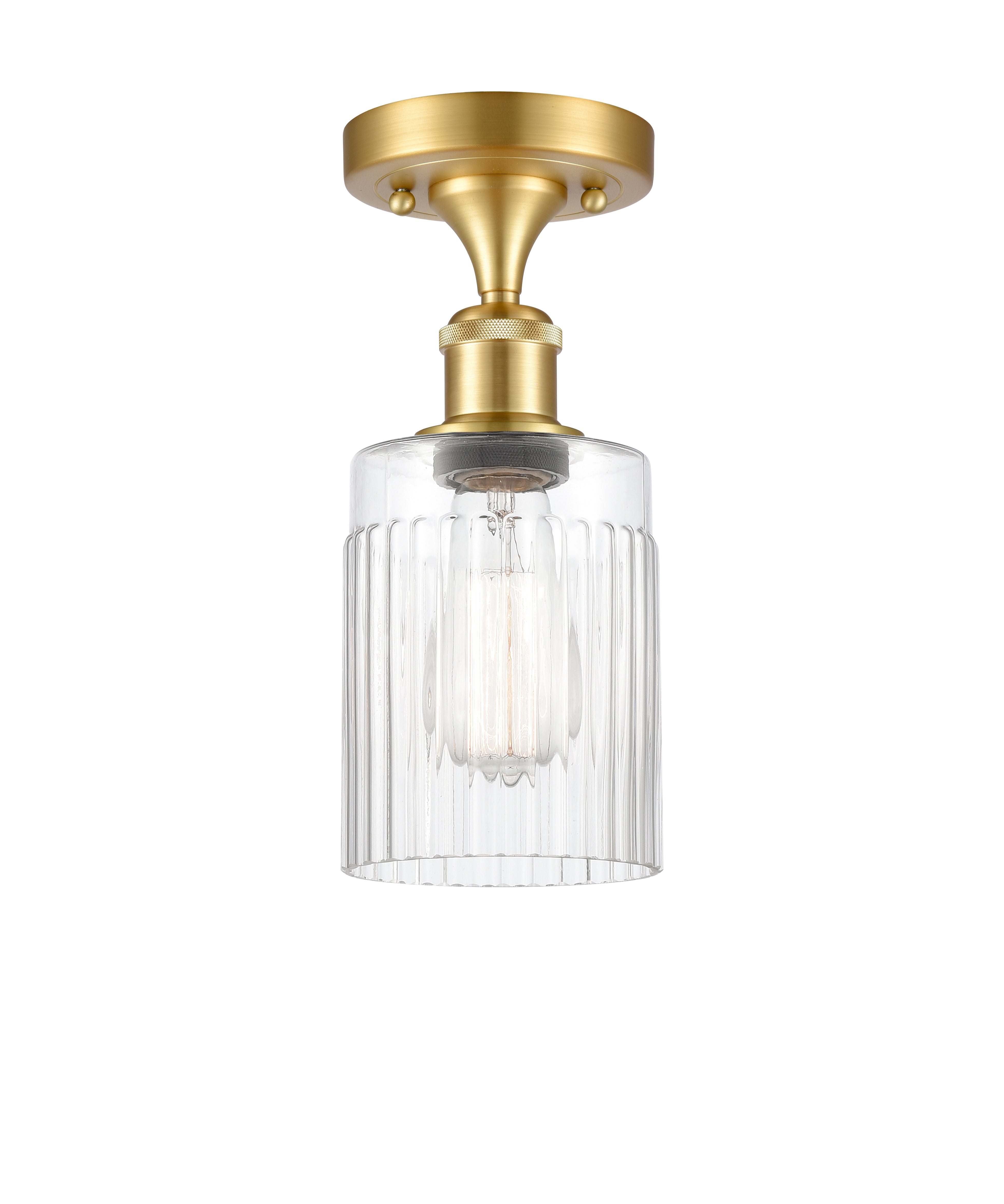 Edison Semi-Flush Mount Brushed Satin Nickel