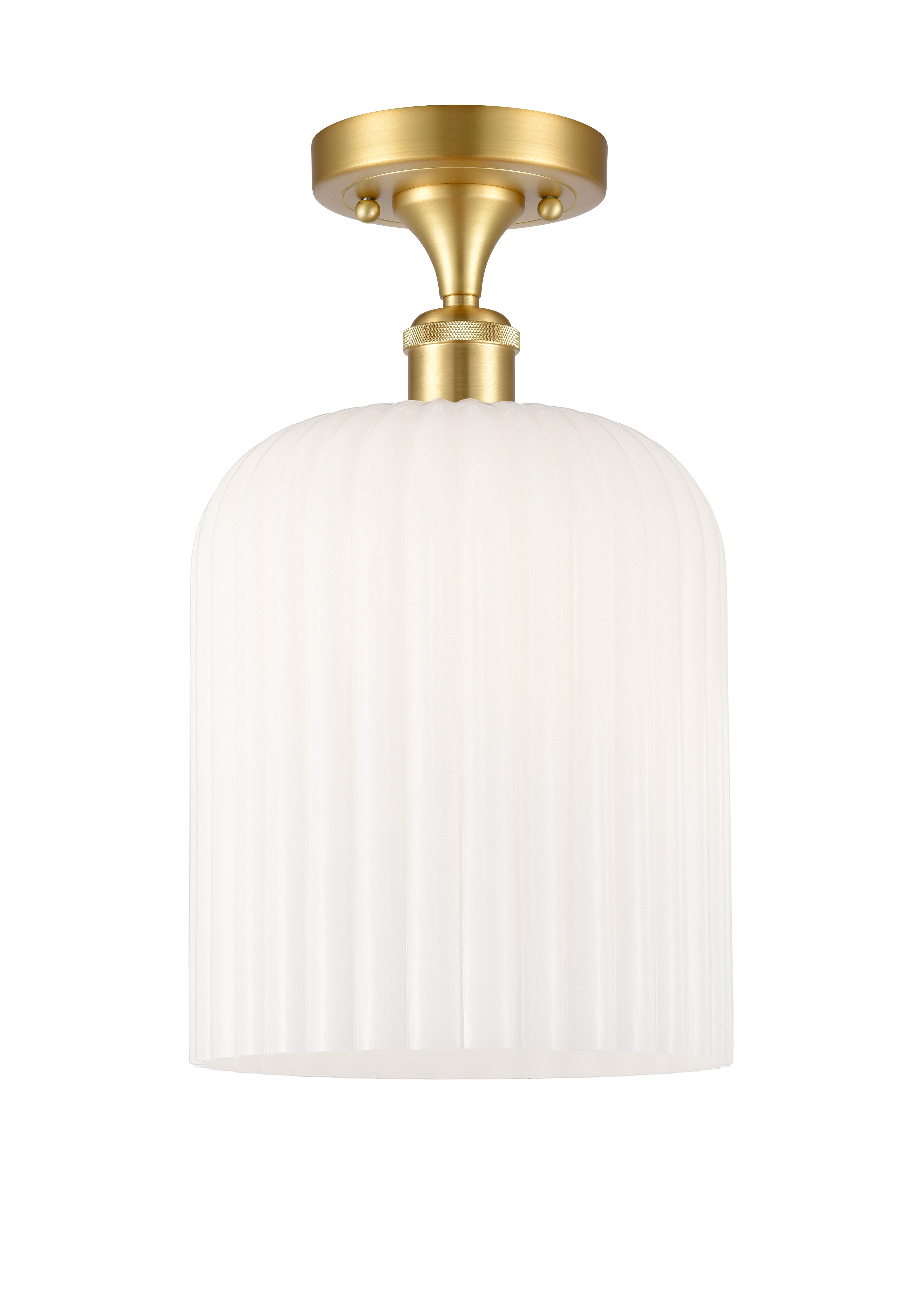 Edison Semi-Flush Mount Brushed Satin Nickel