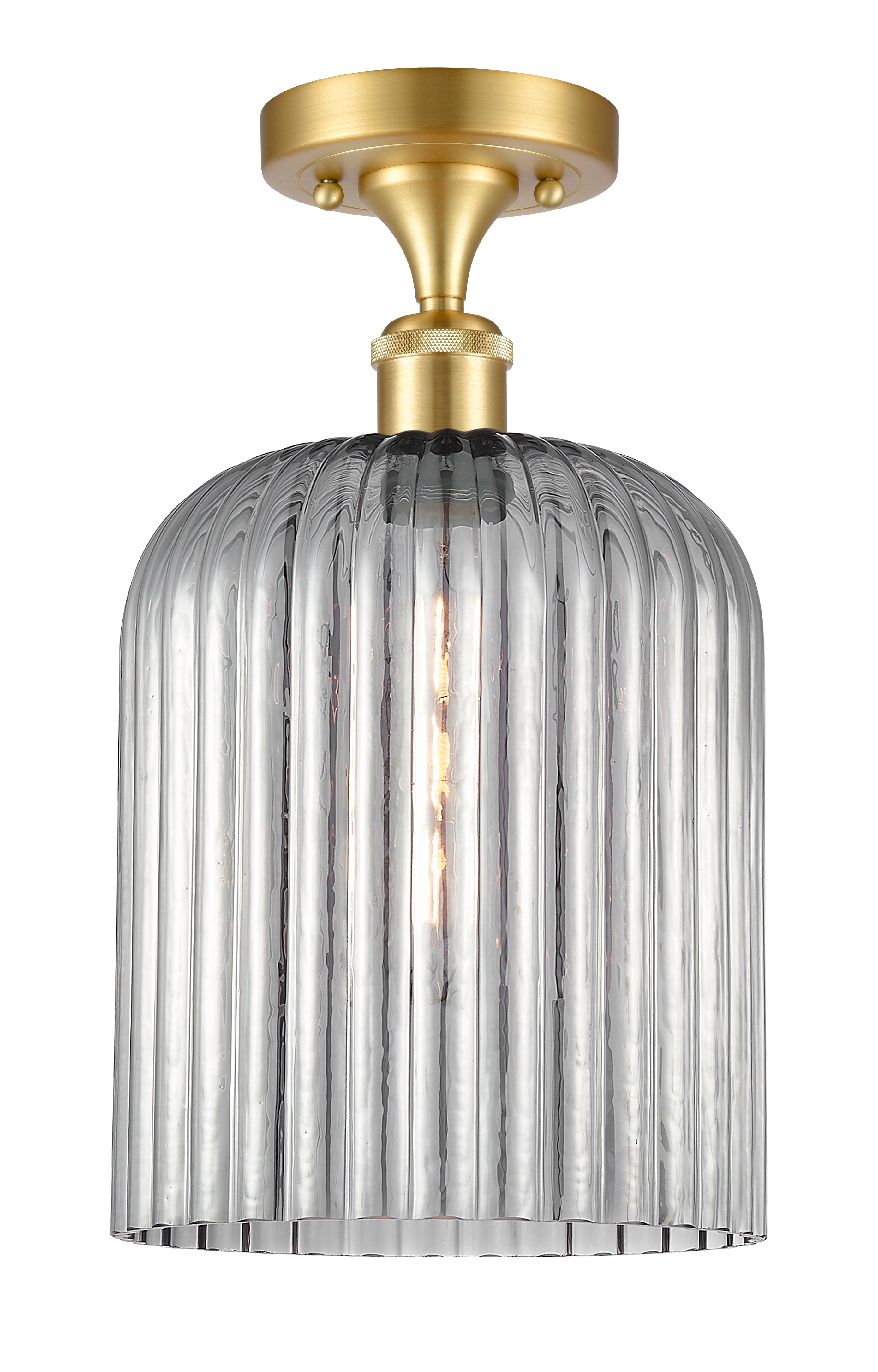 Edison Semi-Flush Mount Brushed Satin Nickel