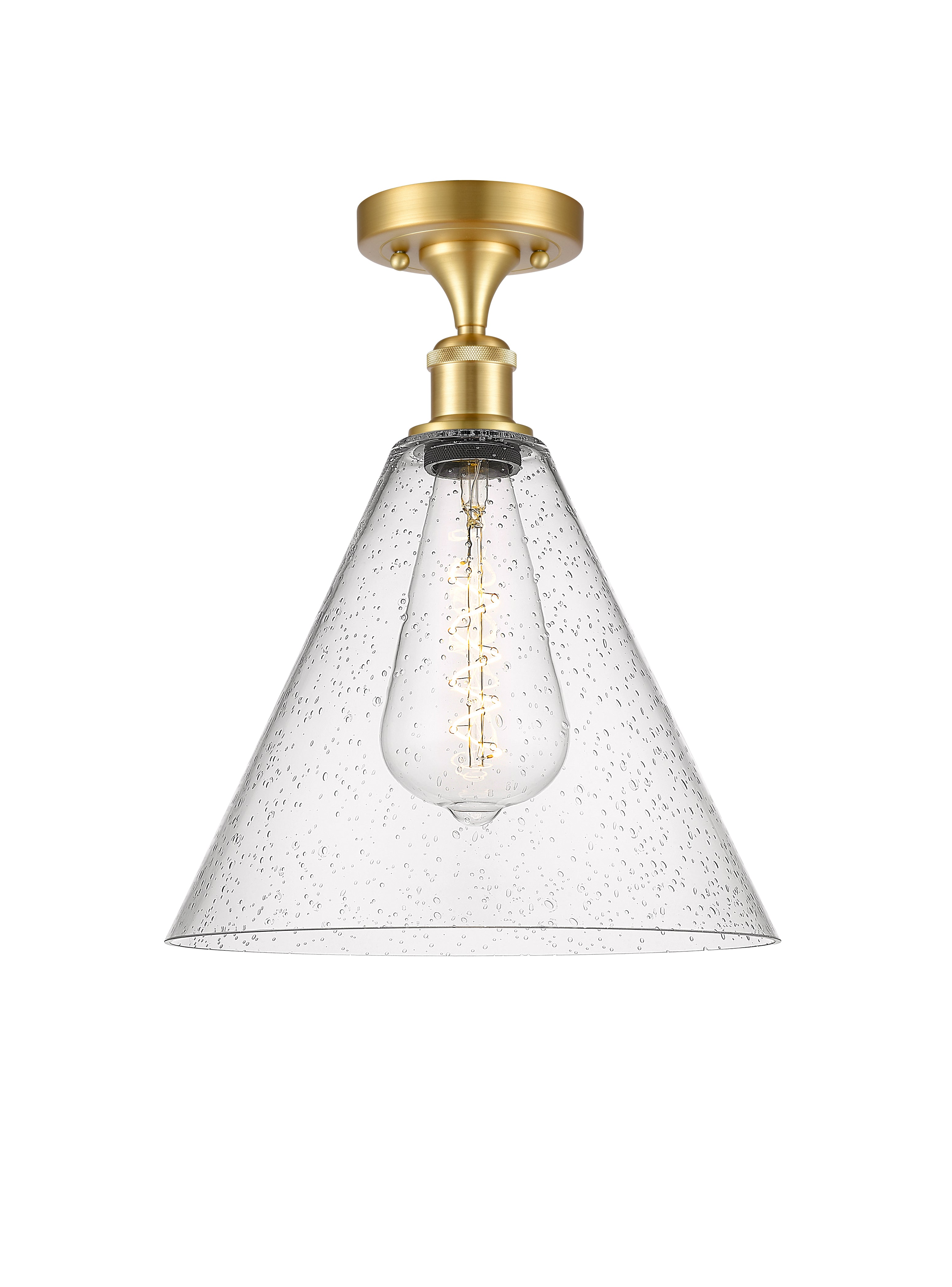 Edison Semi-Flush Mount Brushed Nickel