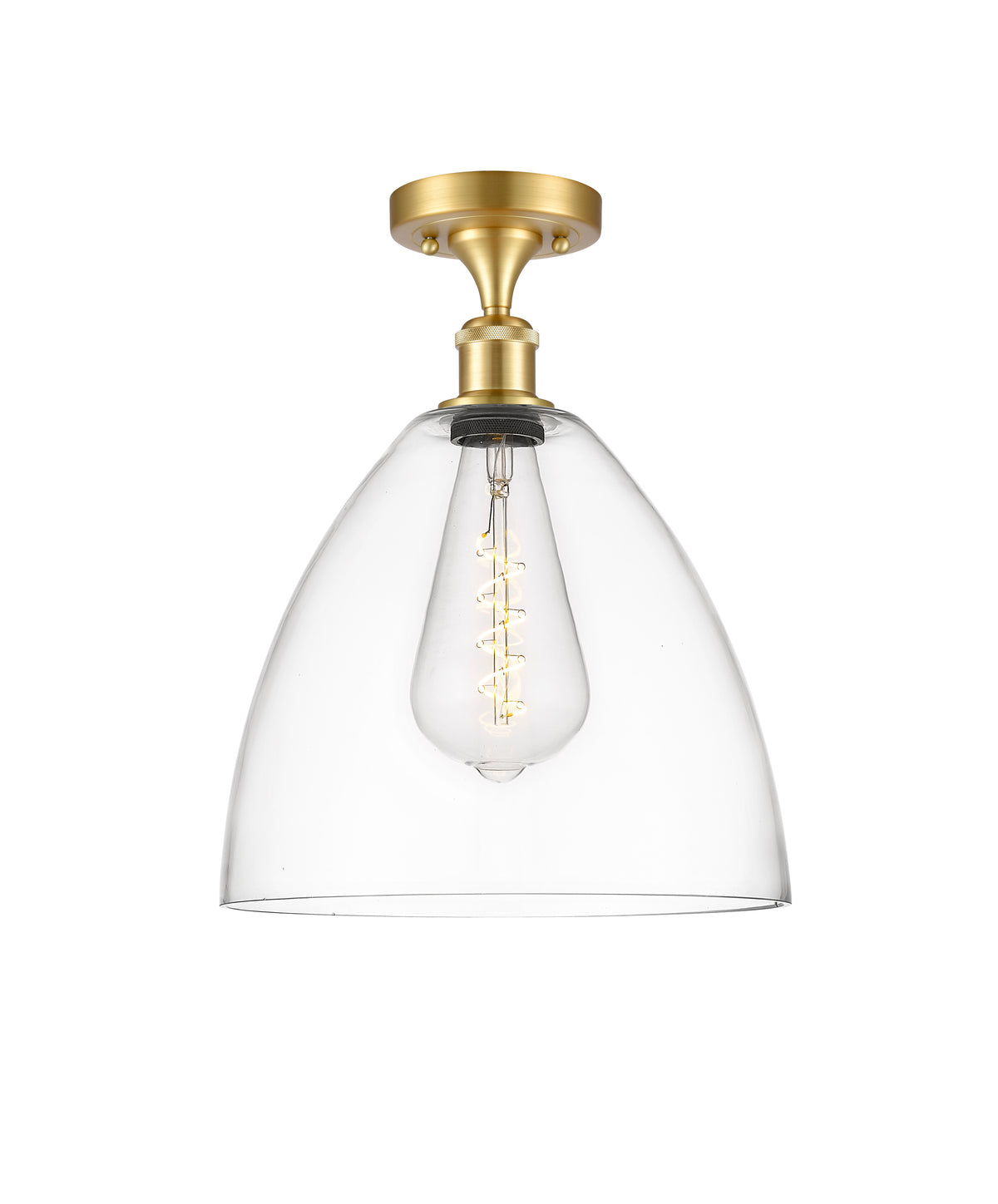 Bristol 12-Inch 1-Light Semi-Flush Mount Dome Shade 15-Inch High