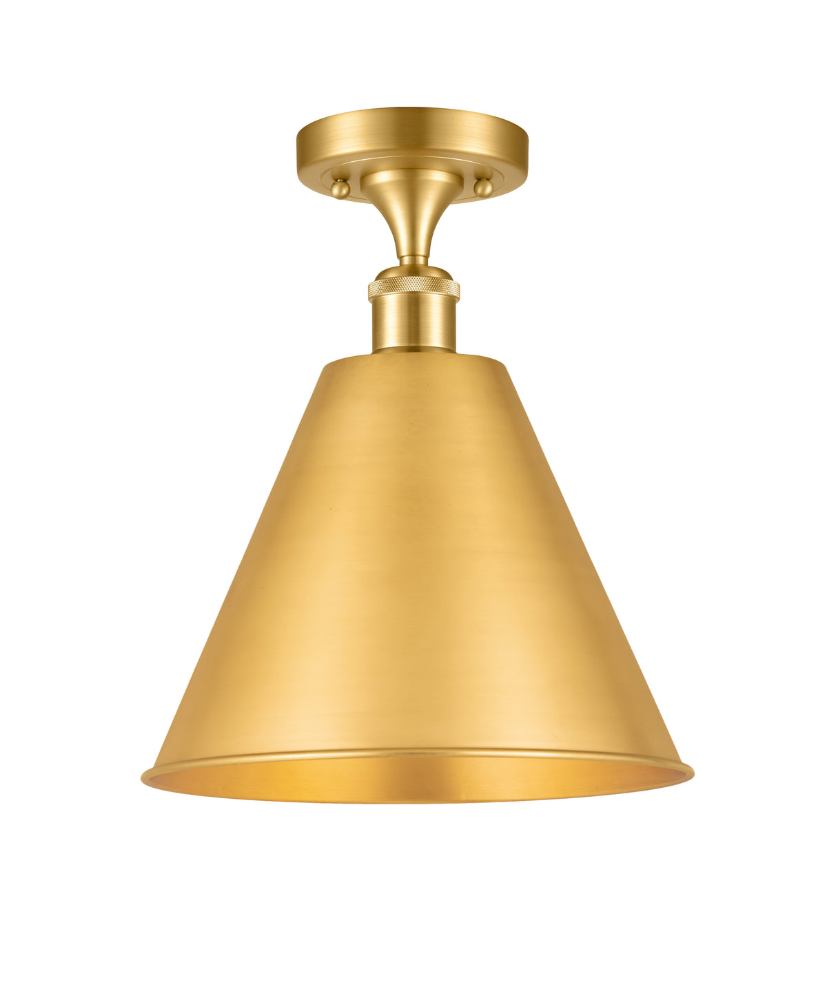Berkshire Metal 12-Inch 1-Light Semi-Flush Mount 15-Inch High