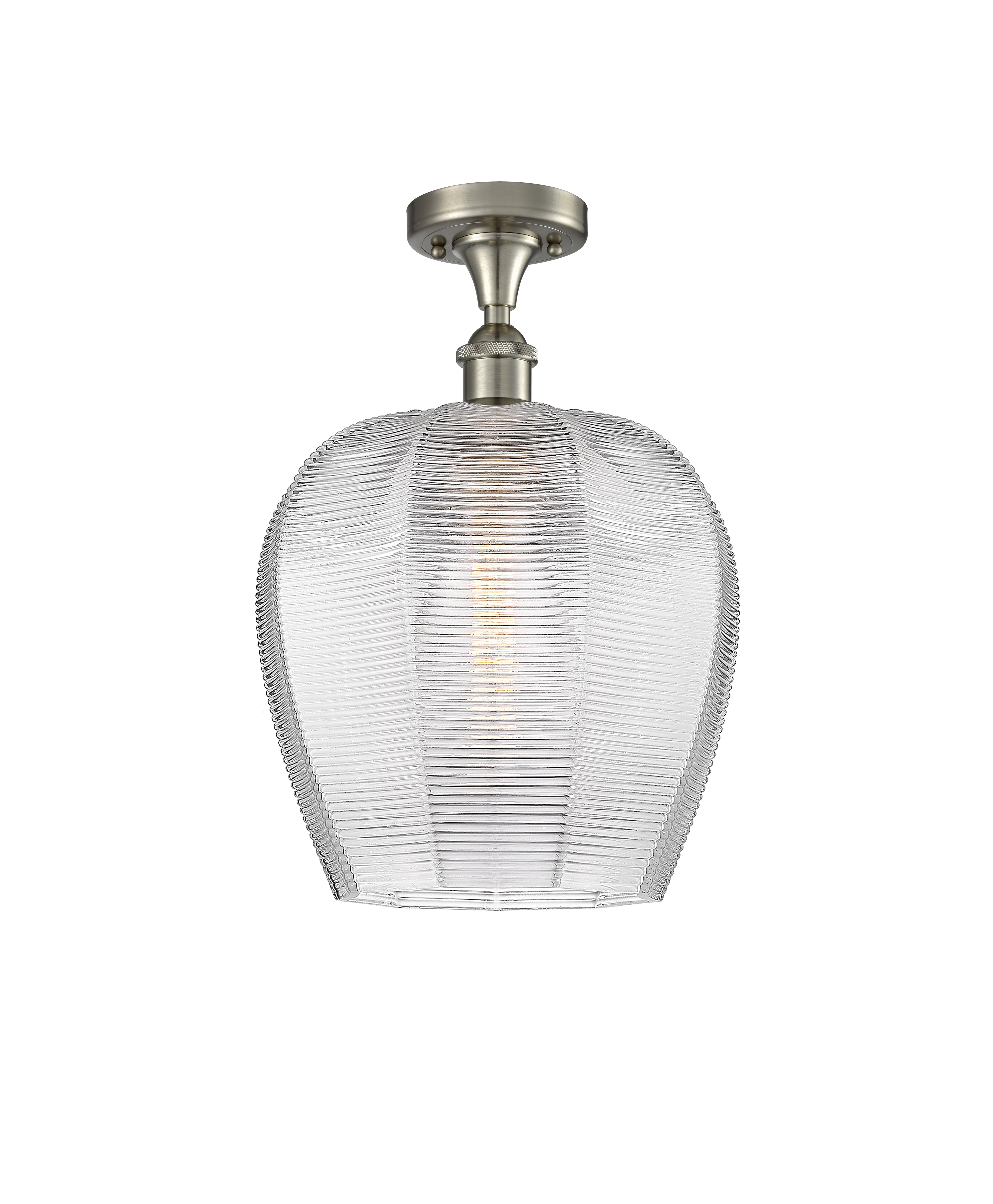 Edison Semi-Flush Mount 6.75 Brushed Satin Nickel