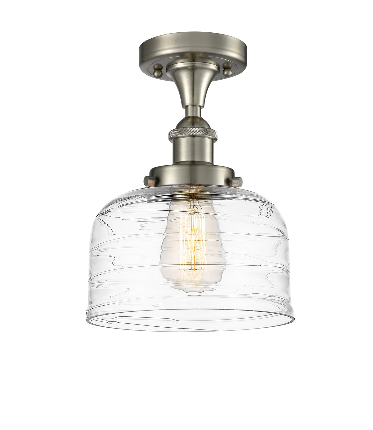 Bell 8-Inch 1-Light Semi-Flush Mount Bowl Shade