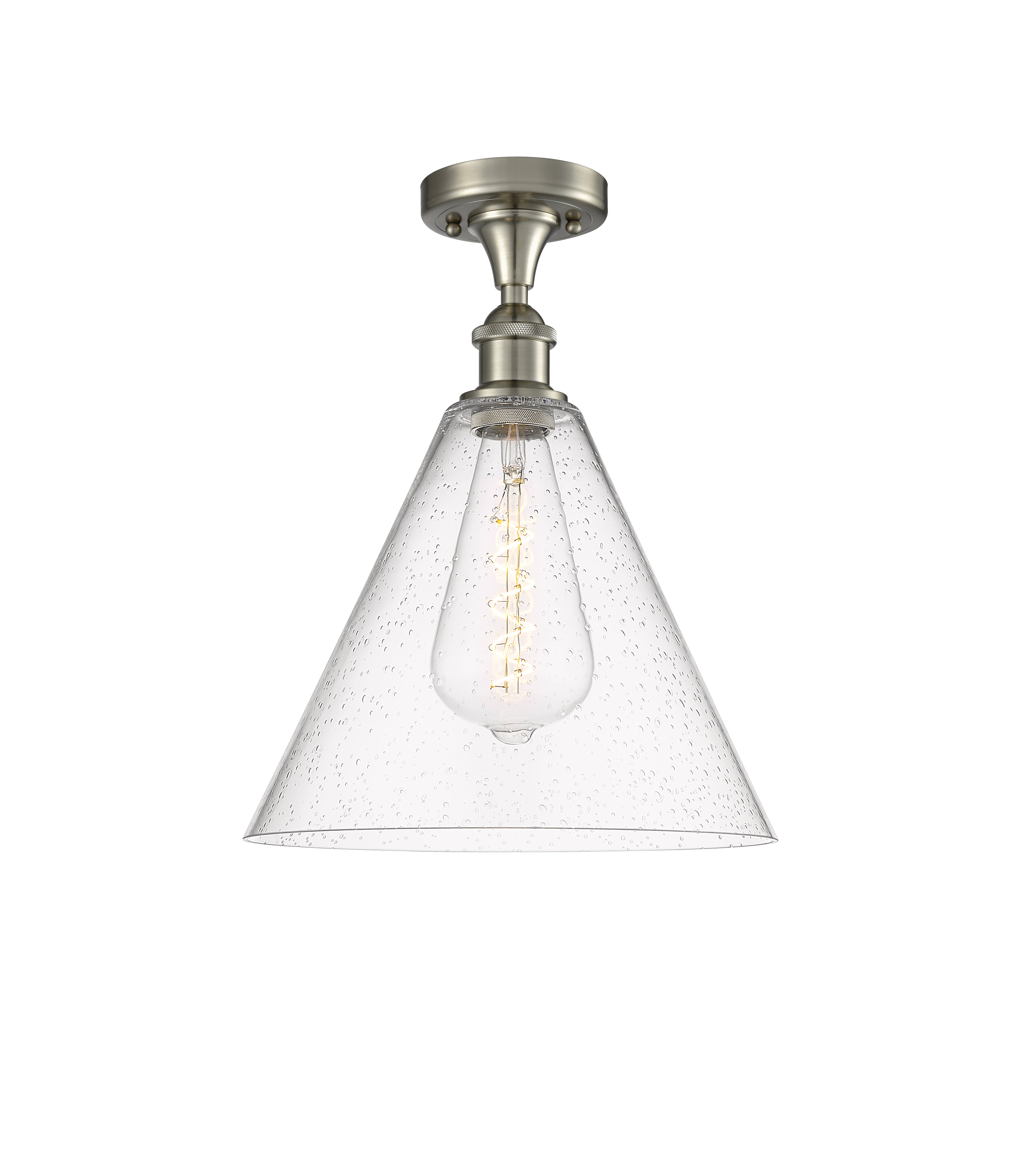 Edison Semi-Flush Mount Brushed Nickel