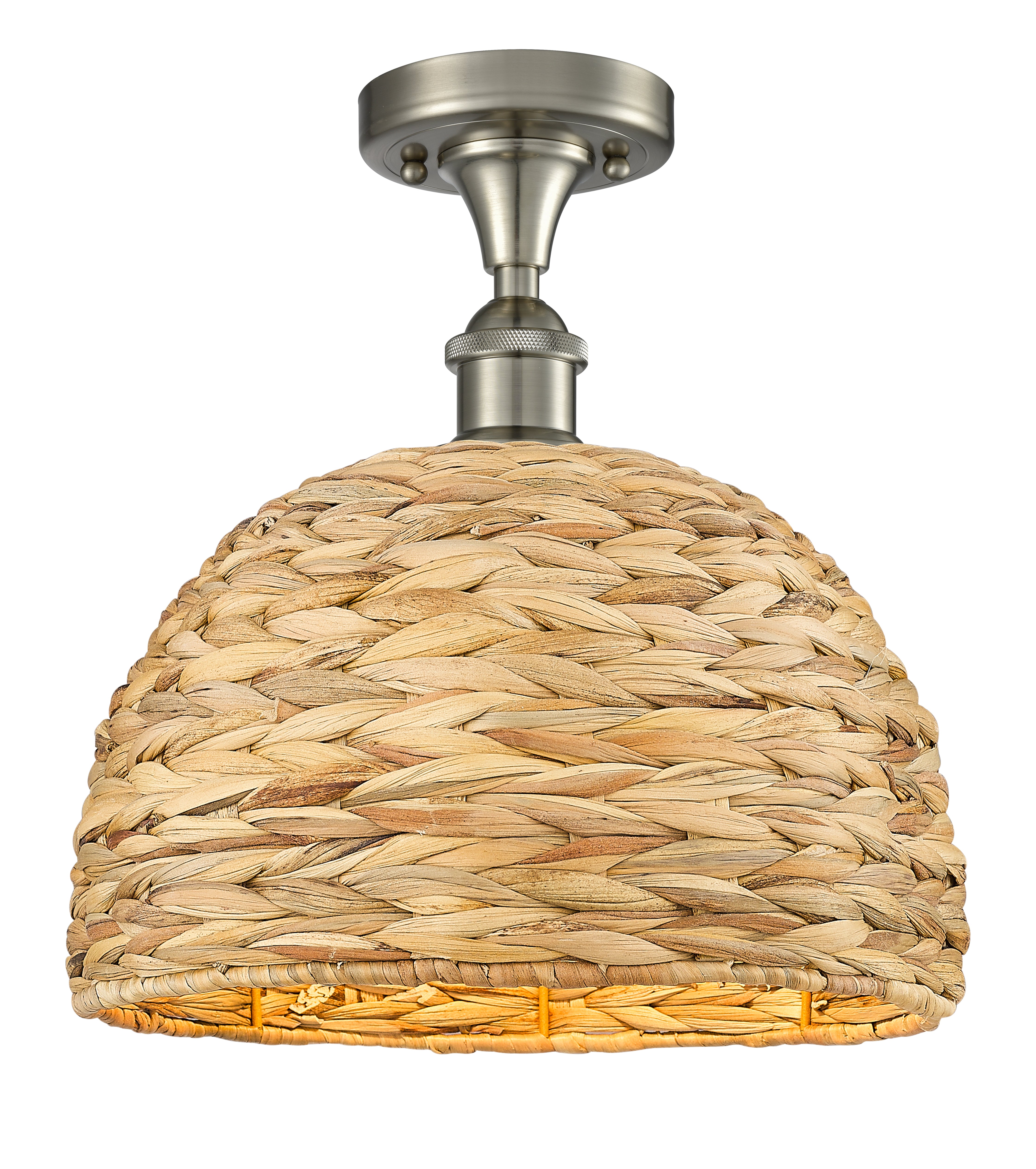 Edison Semi-Flush Mount Brushed Satin Nickel