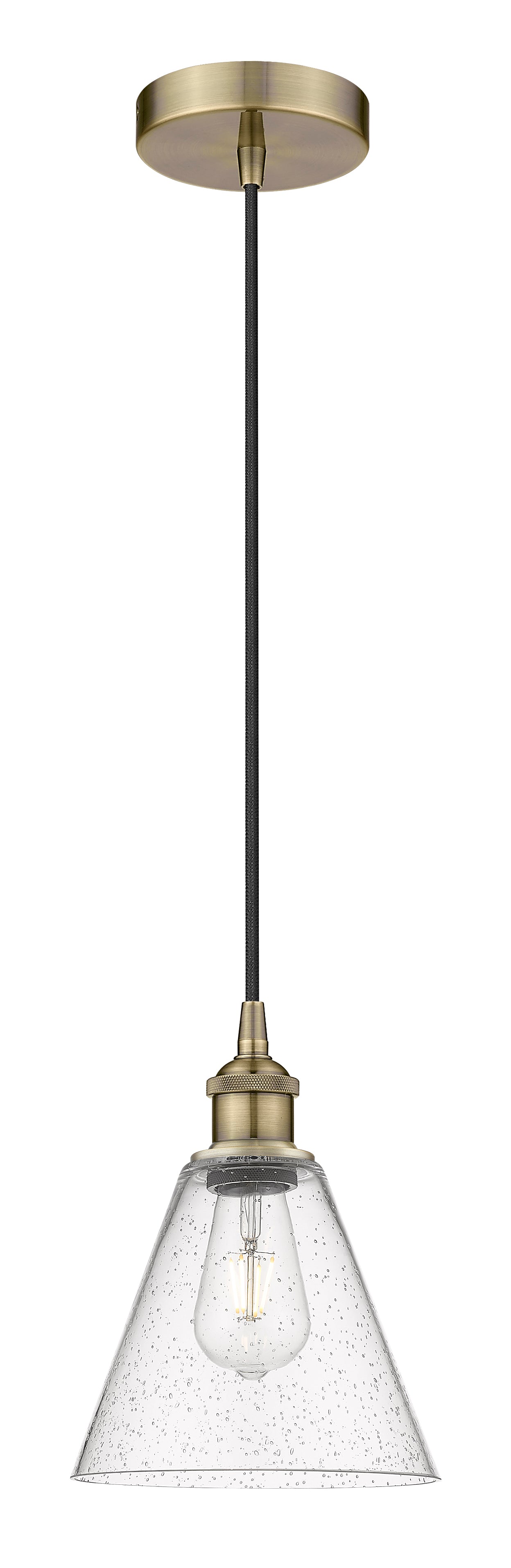 Edison Mini Pendant 8 Inch Antique Brass