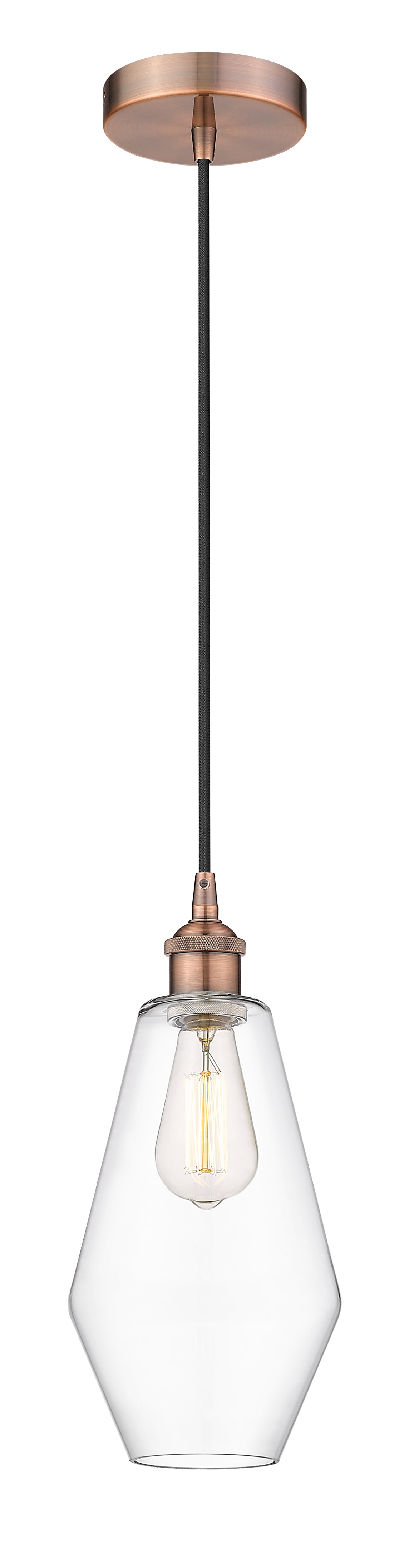 Edison Mini Pendant Antique Brass 7 Inch