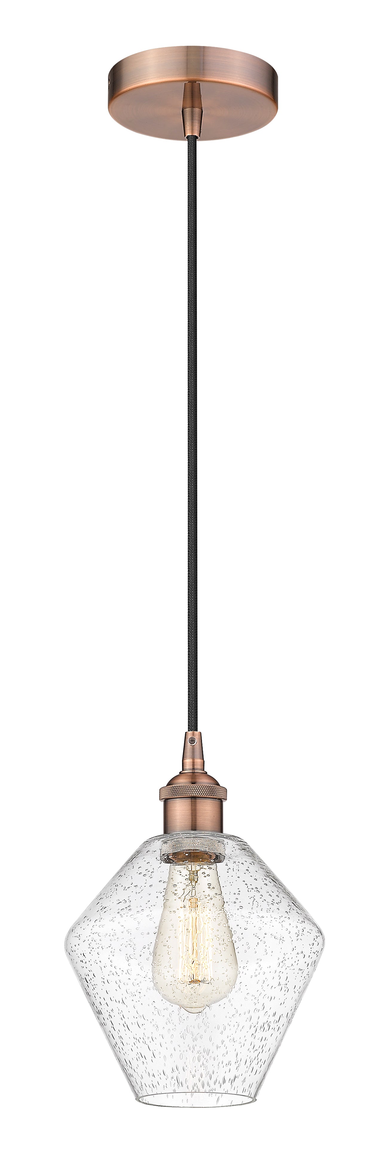 Edison Mini Pendant Cast Glass Brass