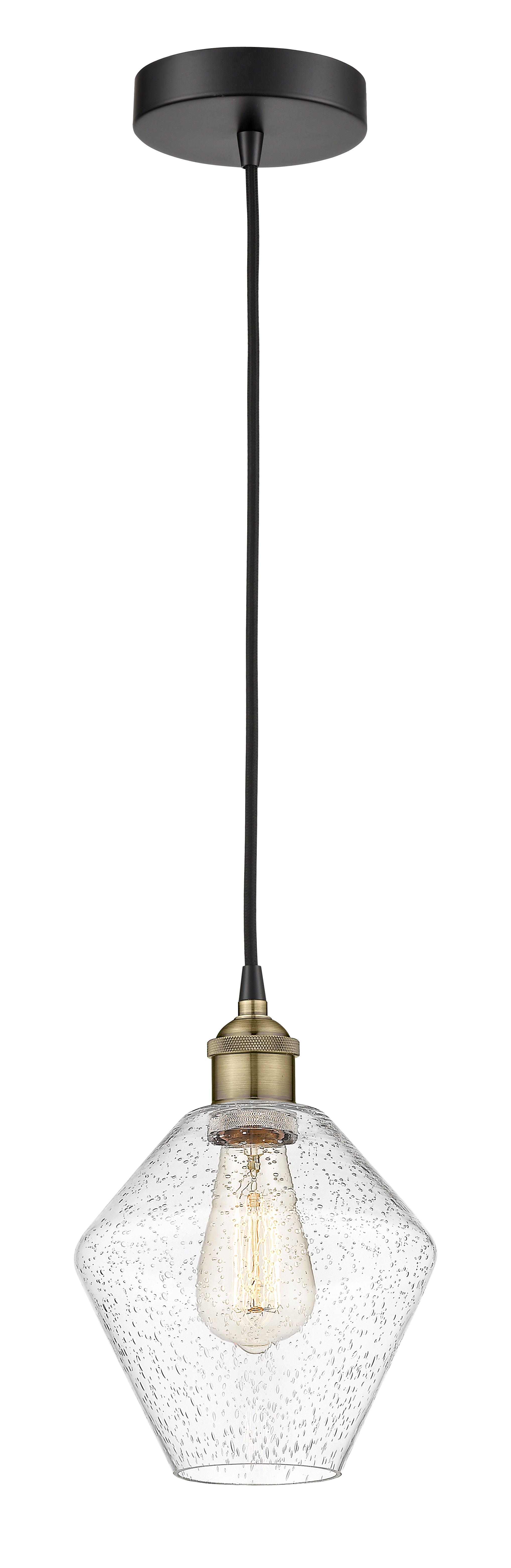 Edison Mini Pendant Cast Glass Brass