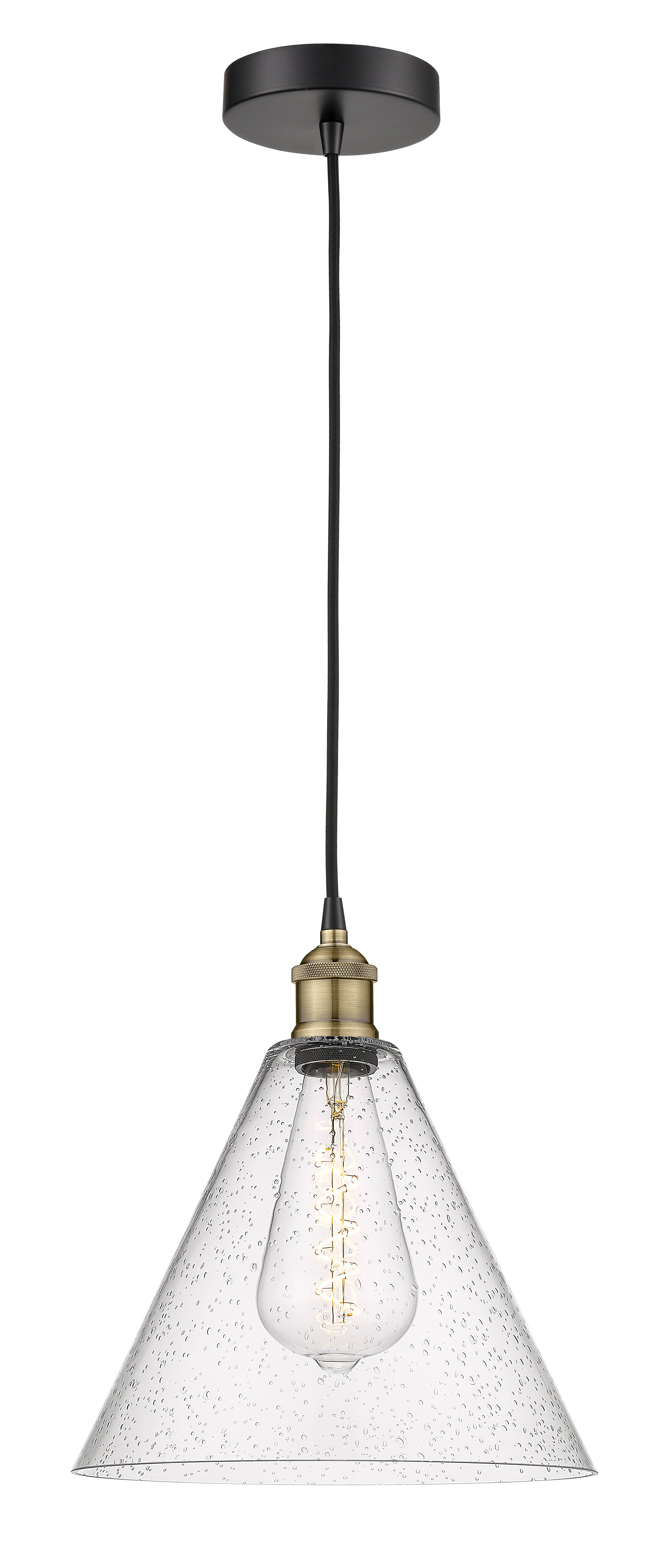 Edison Mini Pendant Antique Brass Glass