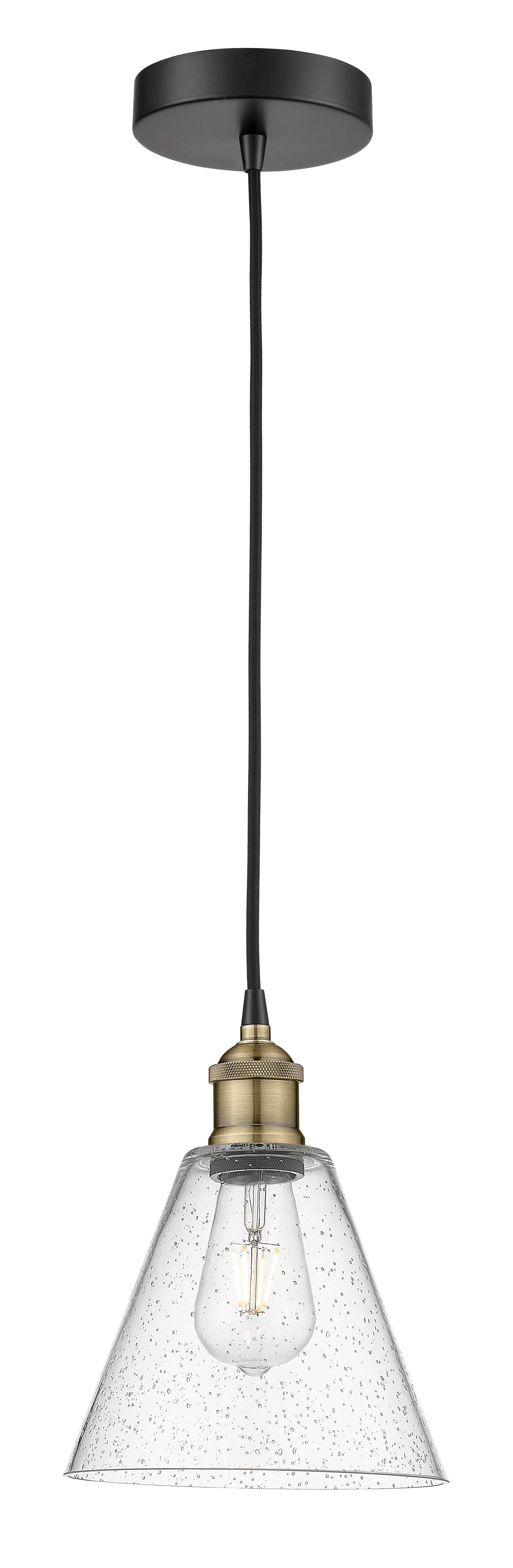 Edison Mini Pendant Antique Brass Glass