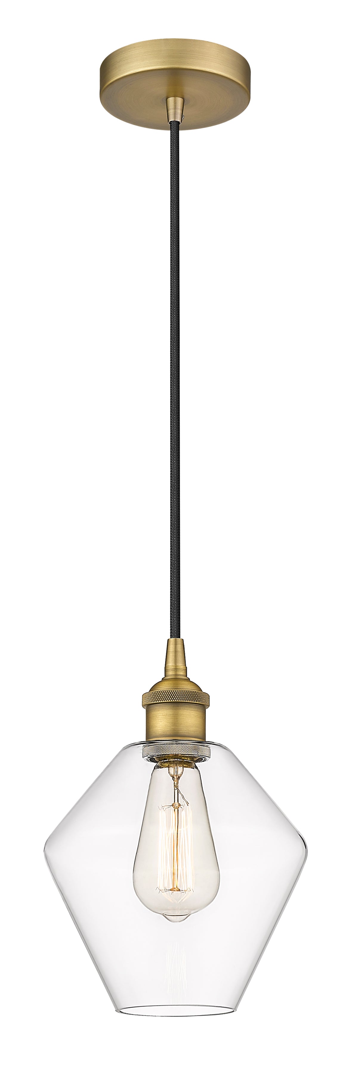 Edison Mini Pendant Cast Glass Brass