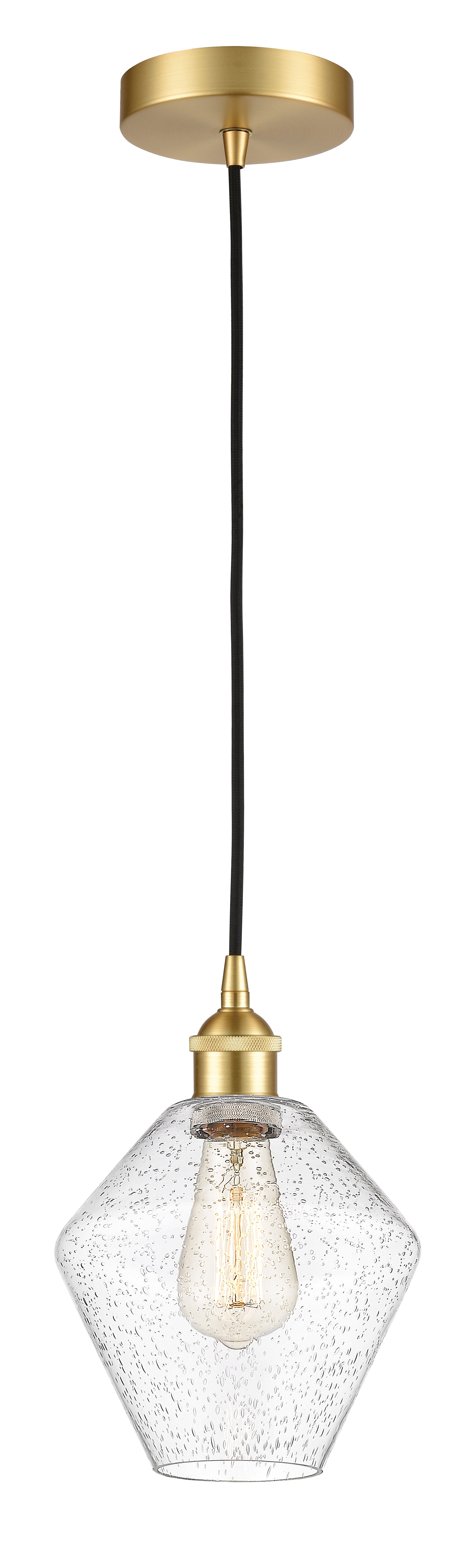 Edison Mini Pendant Cast Glass Brass