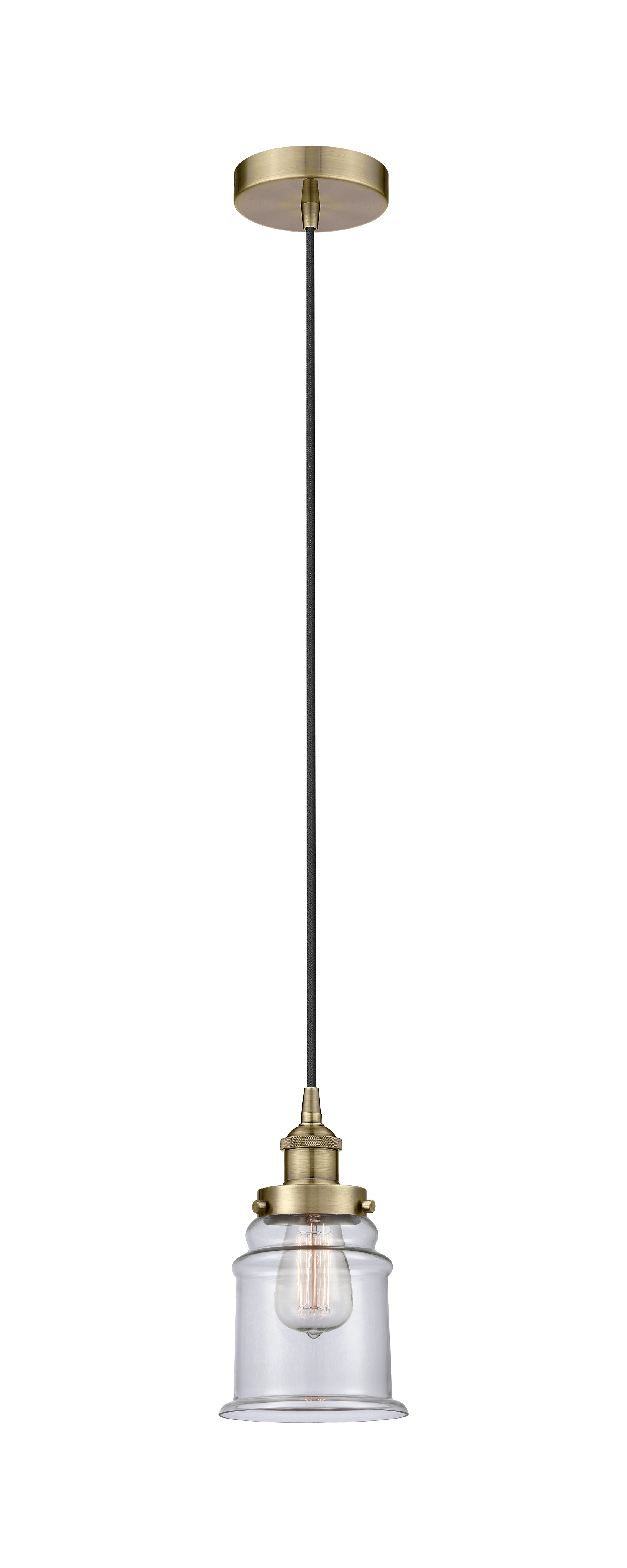 Edison Mini Pendant Antique Brass 6 Inch
