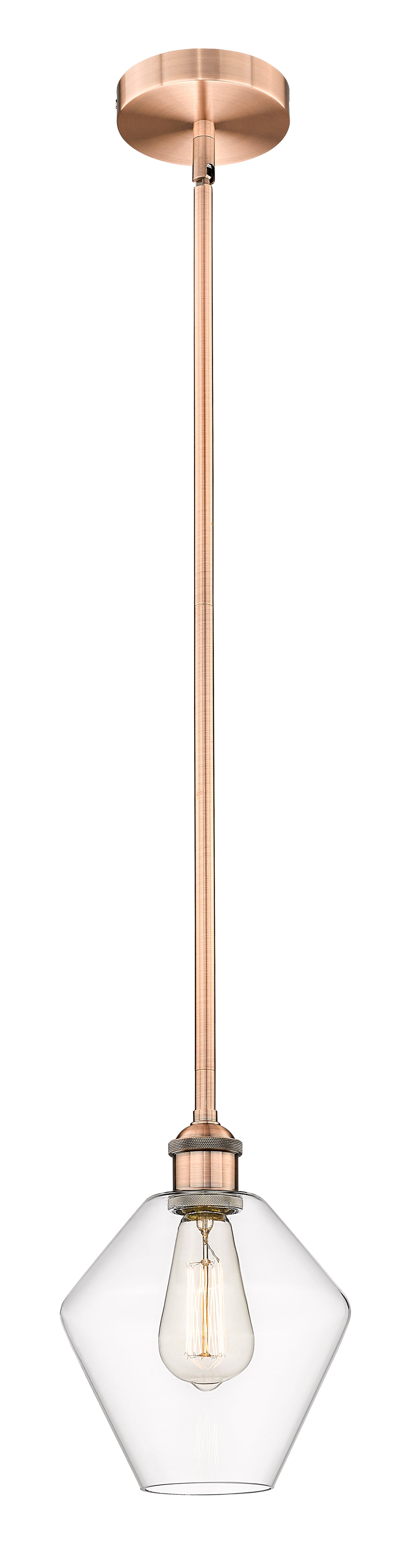 Edison Mini Pendant Antique Brass 8 Inch