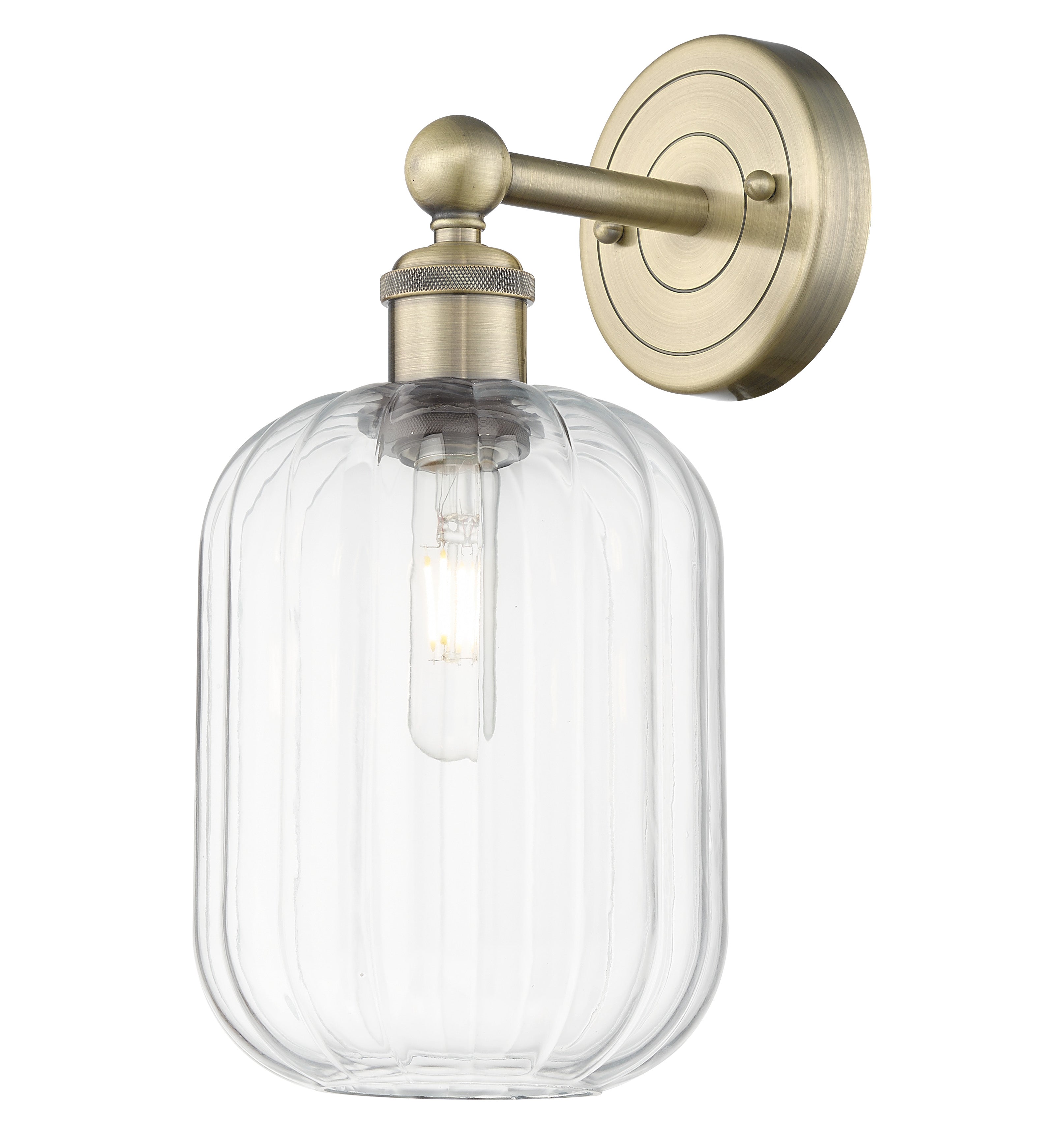 Edison Sconce Cast Brass Steel Glass