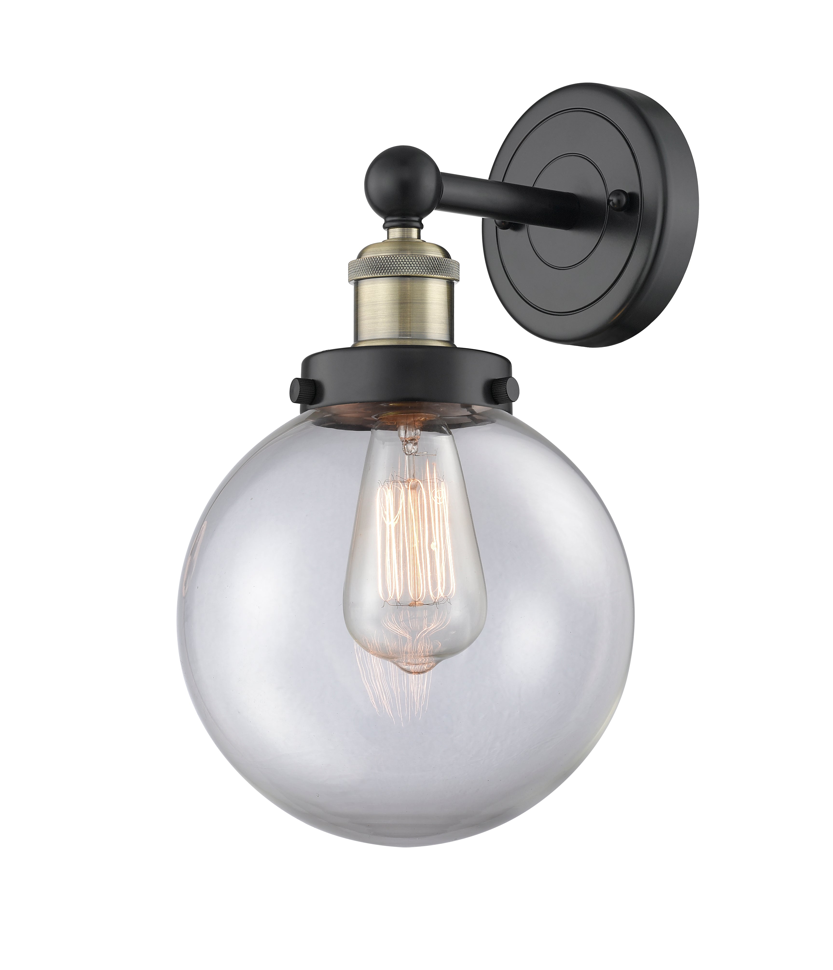 Edison Sconce Cast Brass Steel Glass