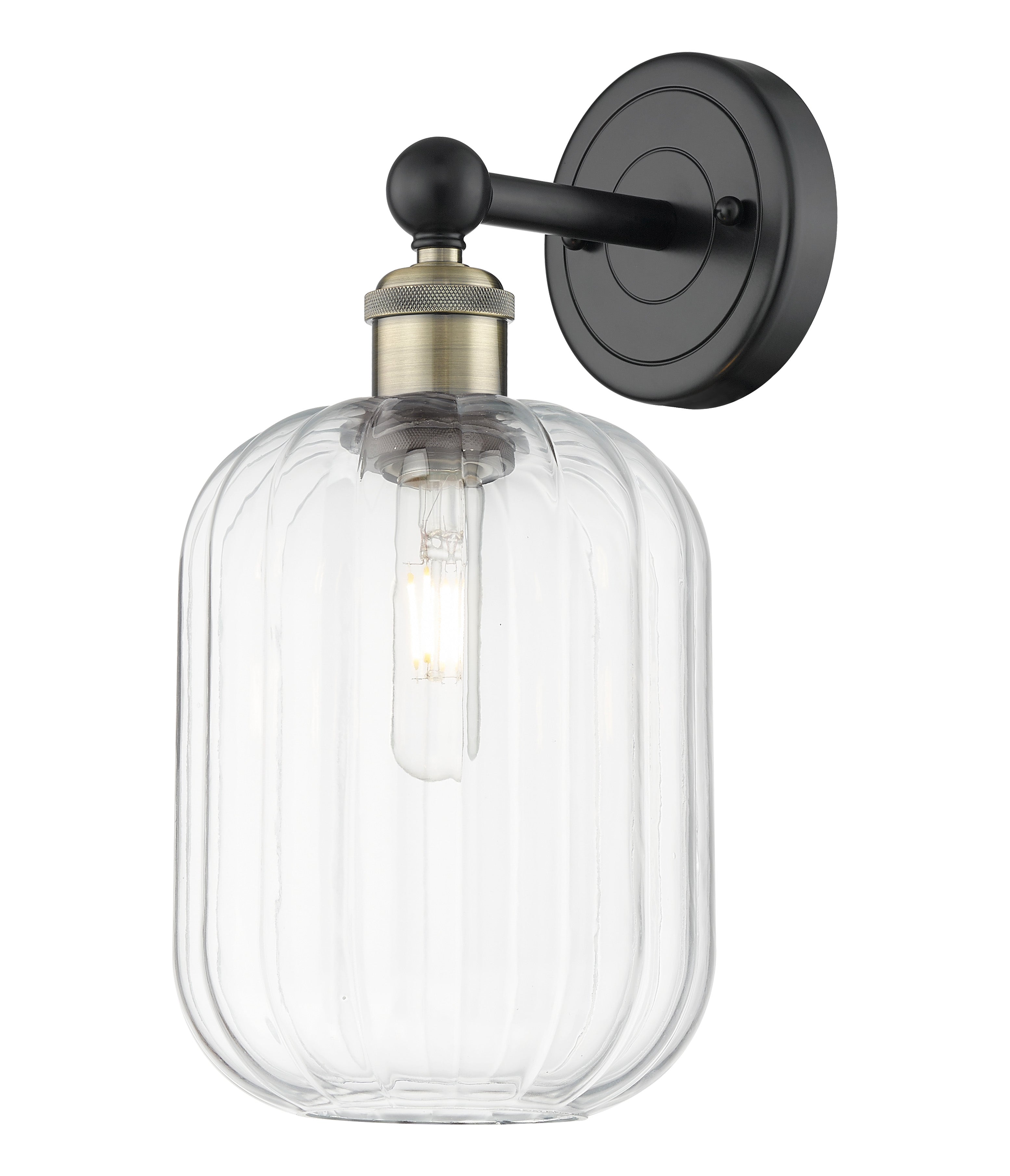 Edison Sconce Cast Brass Steel Glass