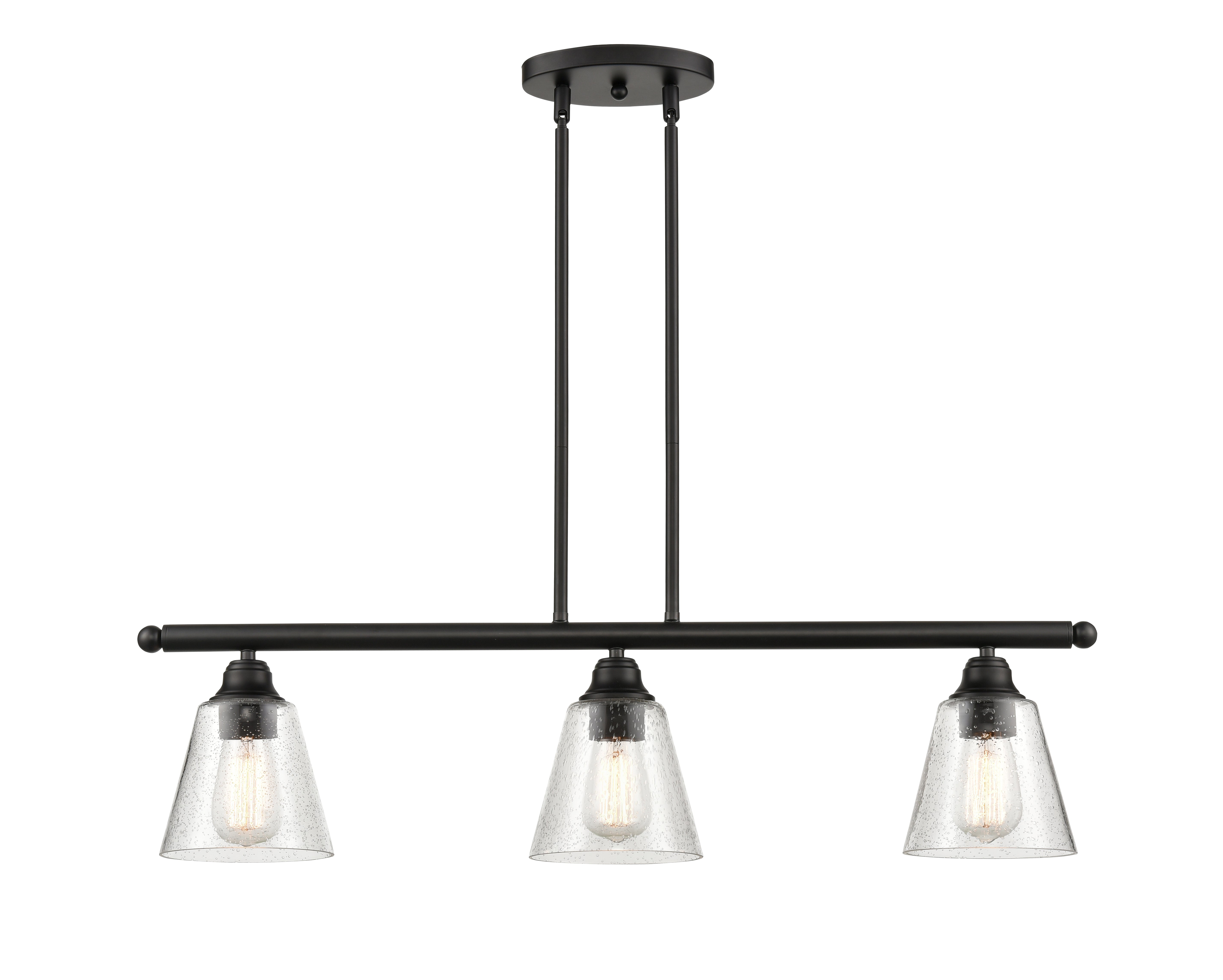 Edison Island Light Glass Steel Dimmable