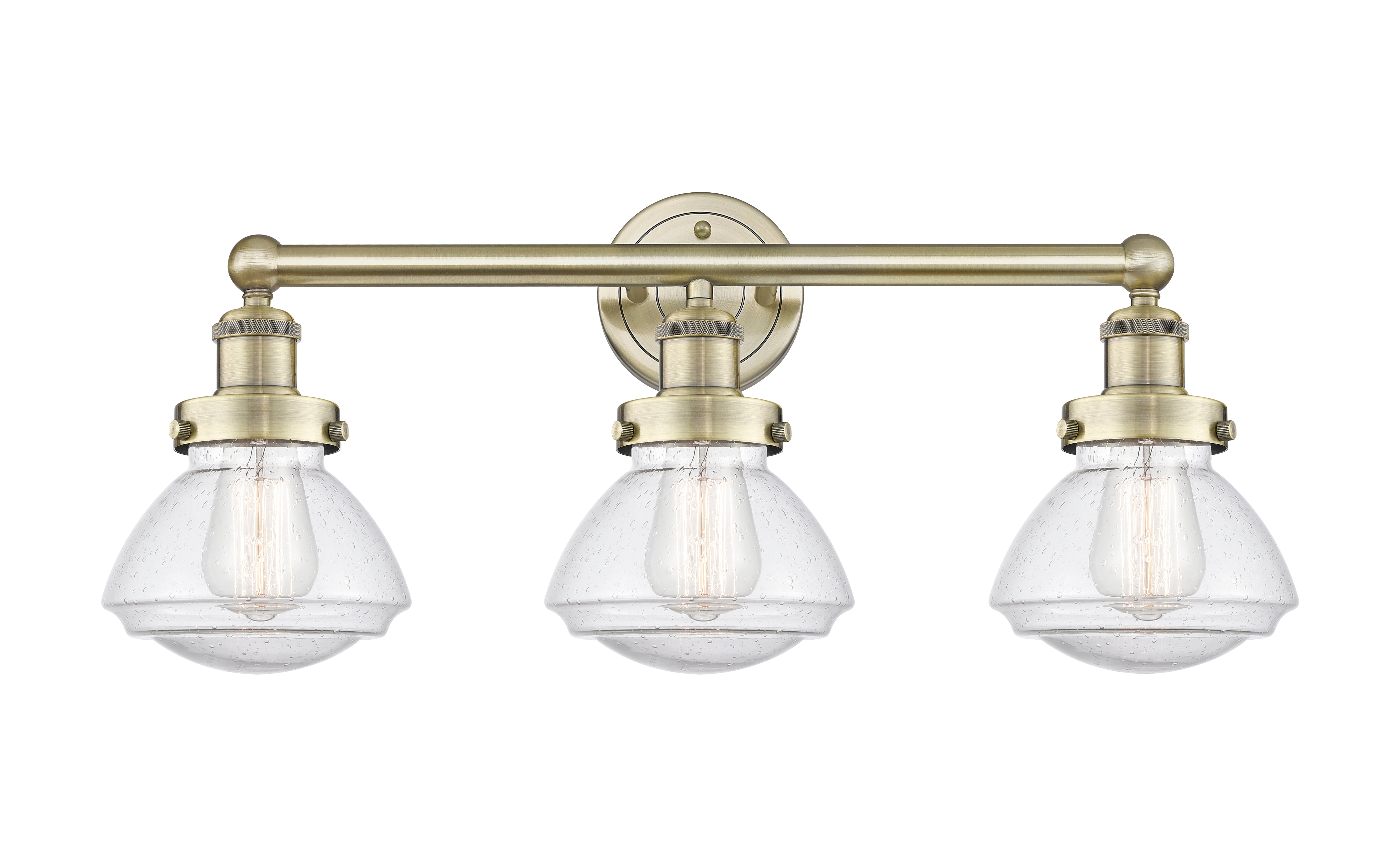 Edison Bath Vanity Light Cast Brass 3 Lights