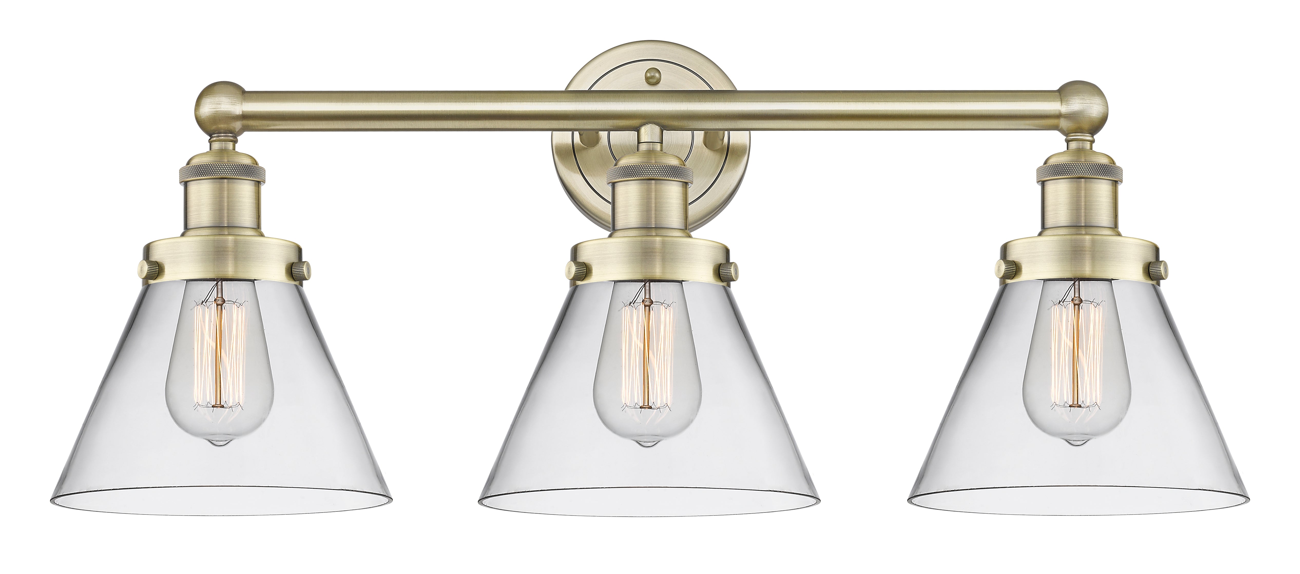 Edison Bath Vanity Light Cast Brass Glass
