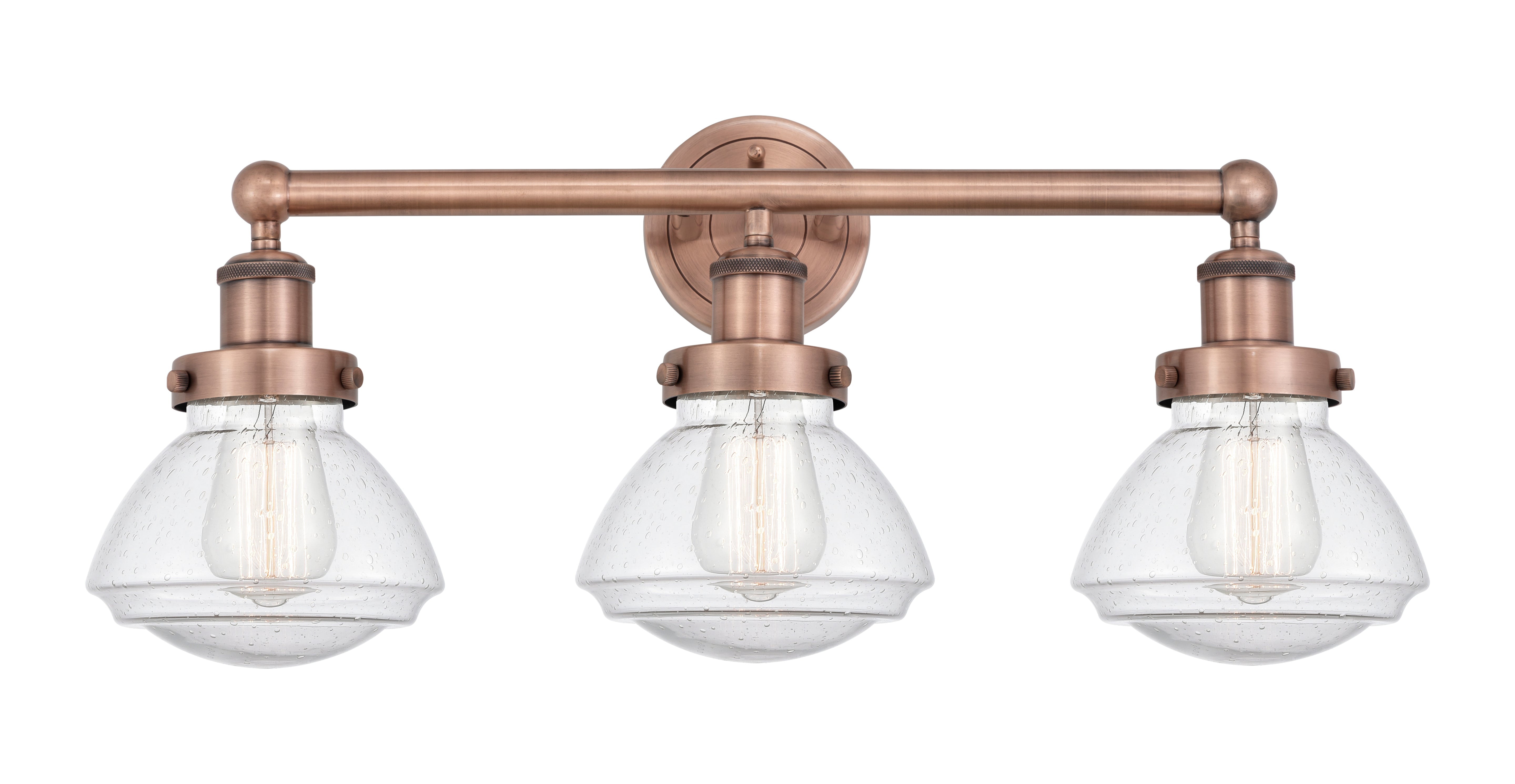 Edison Bath Vanity Light Cast Brass 3 Lights