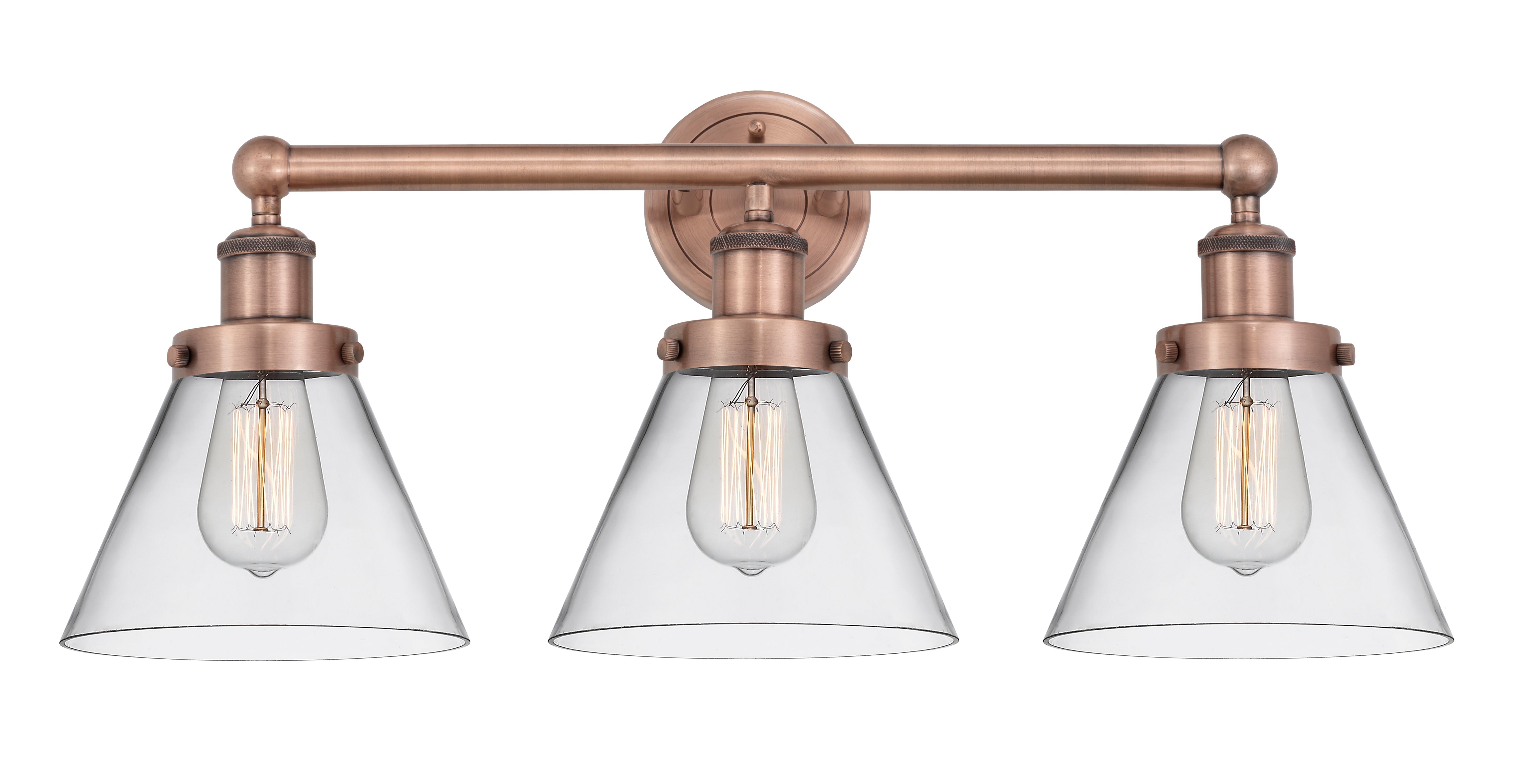Edison Bath Vanity Light Cast Brass Glass