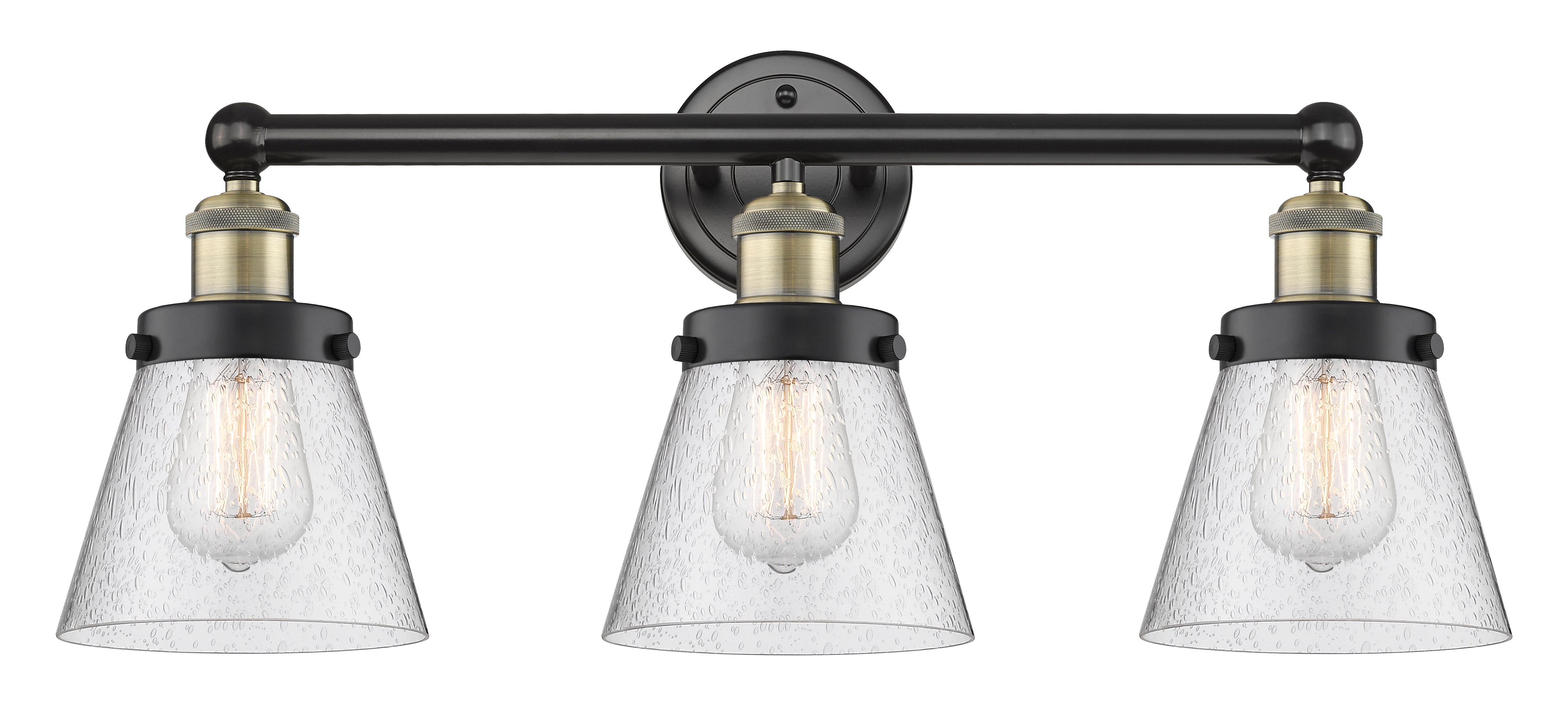Edison Bath Vanity Light Cast Brass Glass