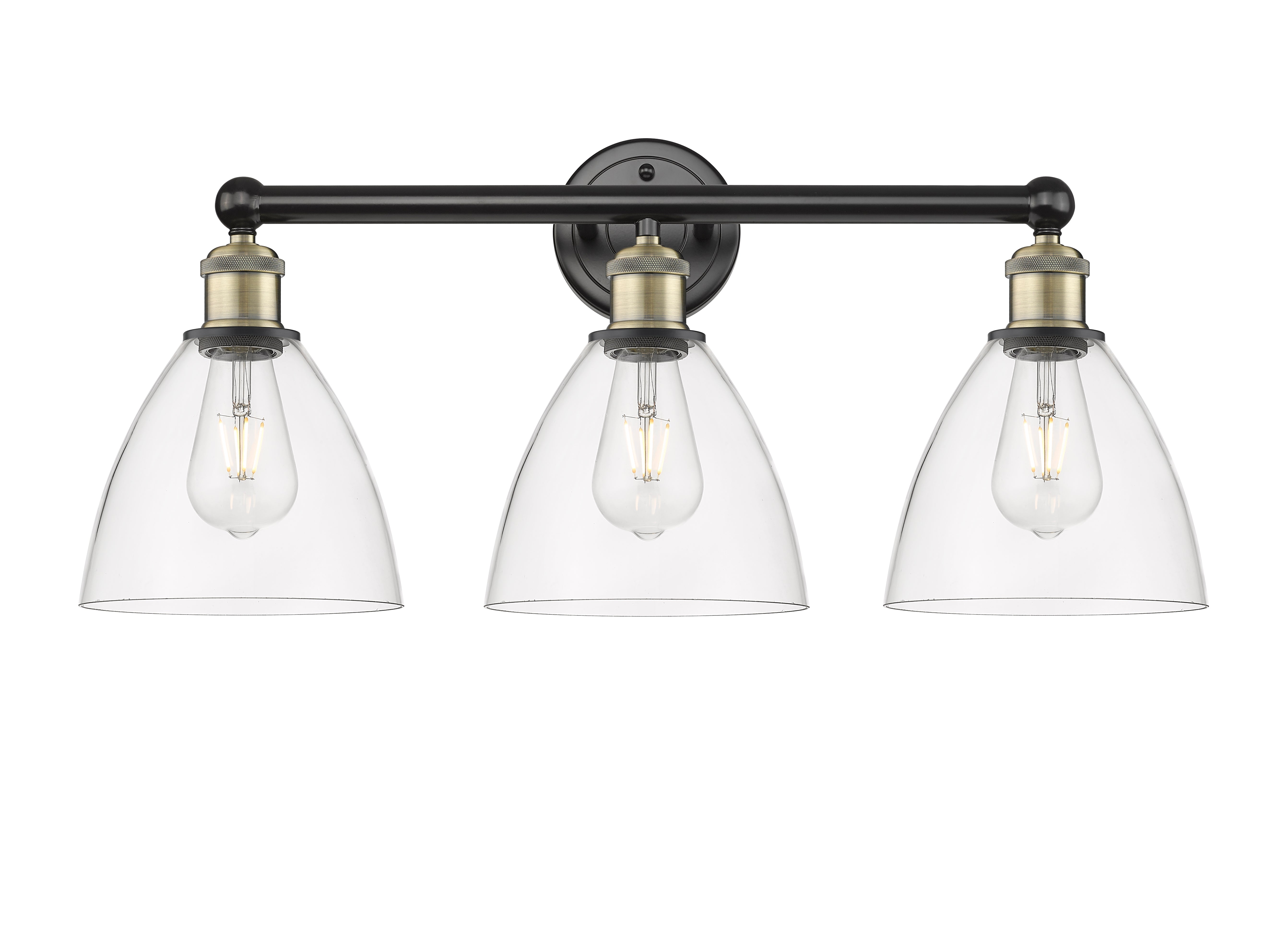 Edison Bath Vanity Light Cast Brass Glass