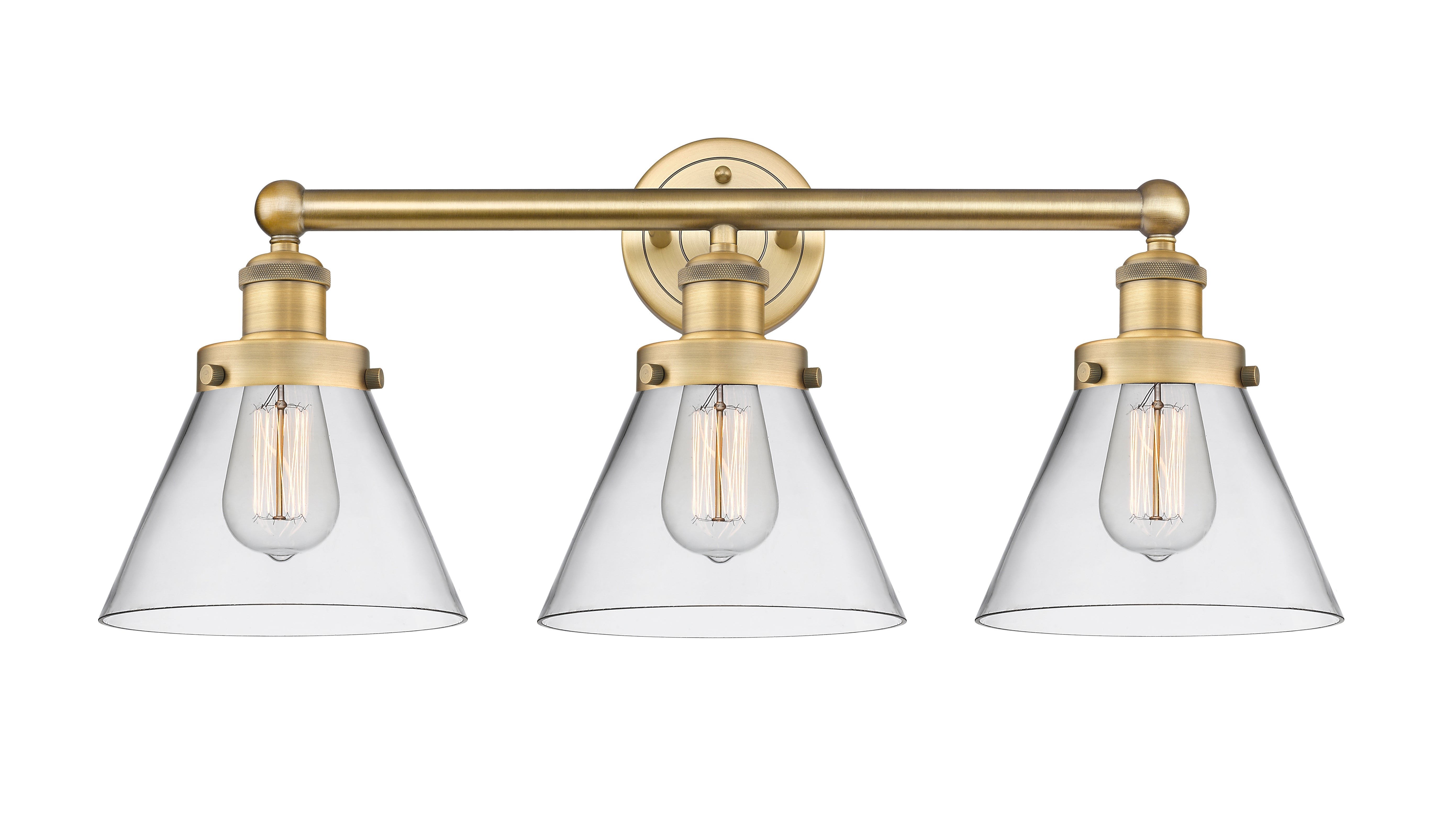 Edison Bath Vanity Light Cast Brass Glass