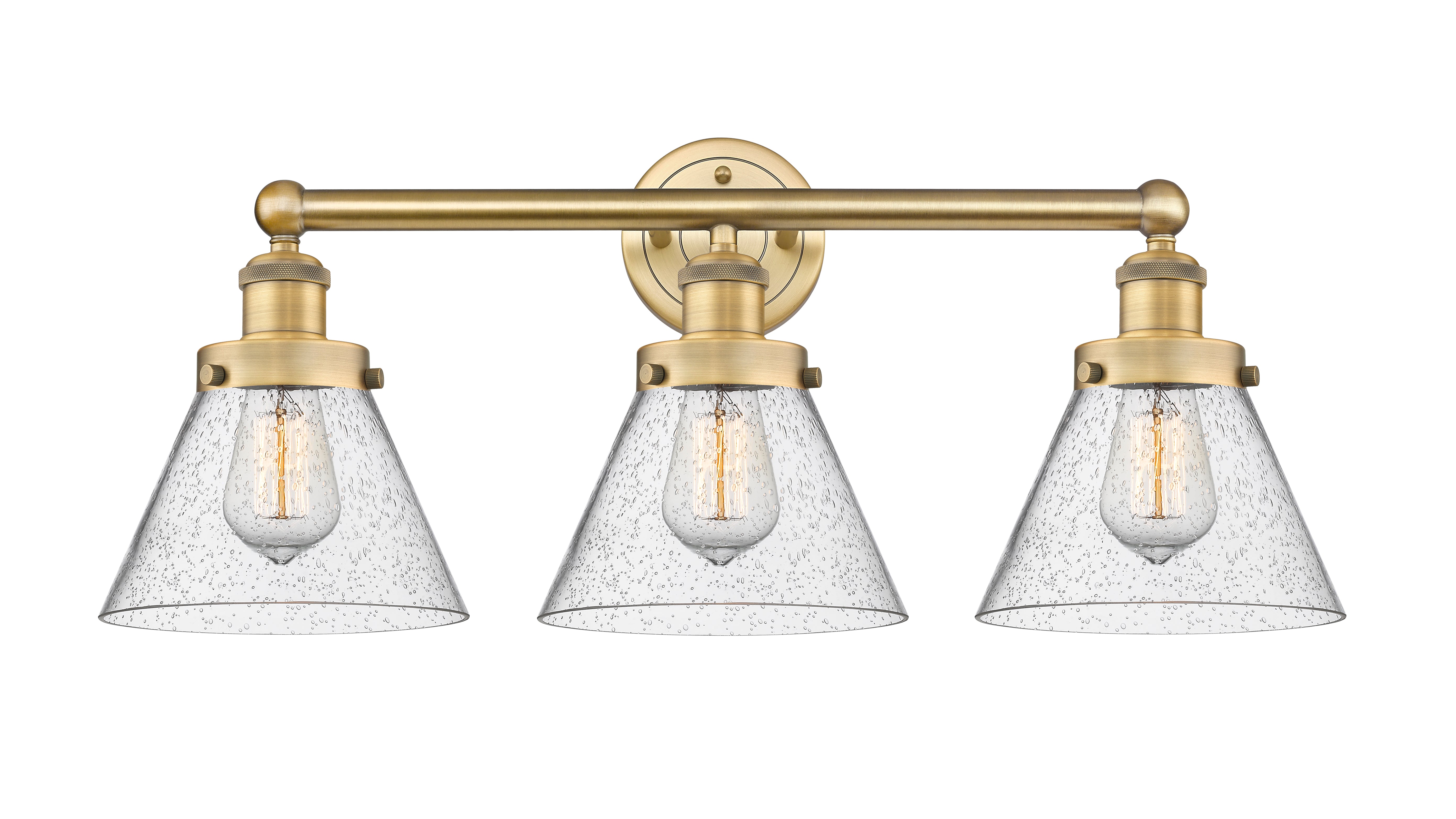 Edison Bath Vanity Light Cast Brass Glass