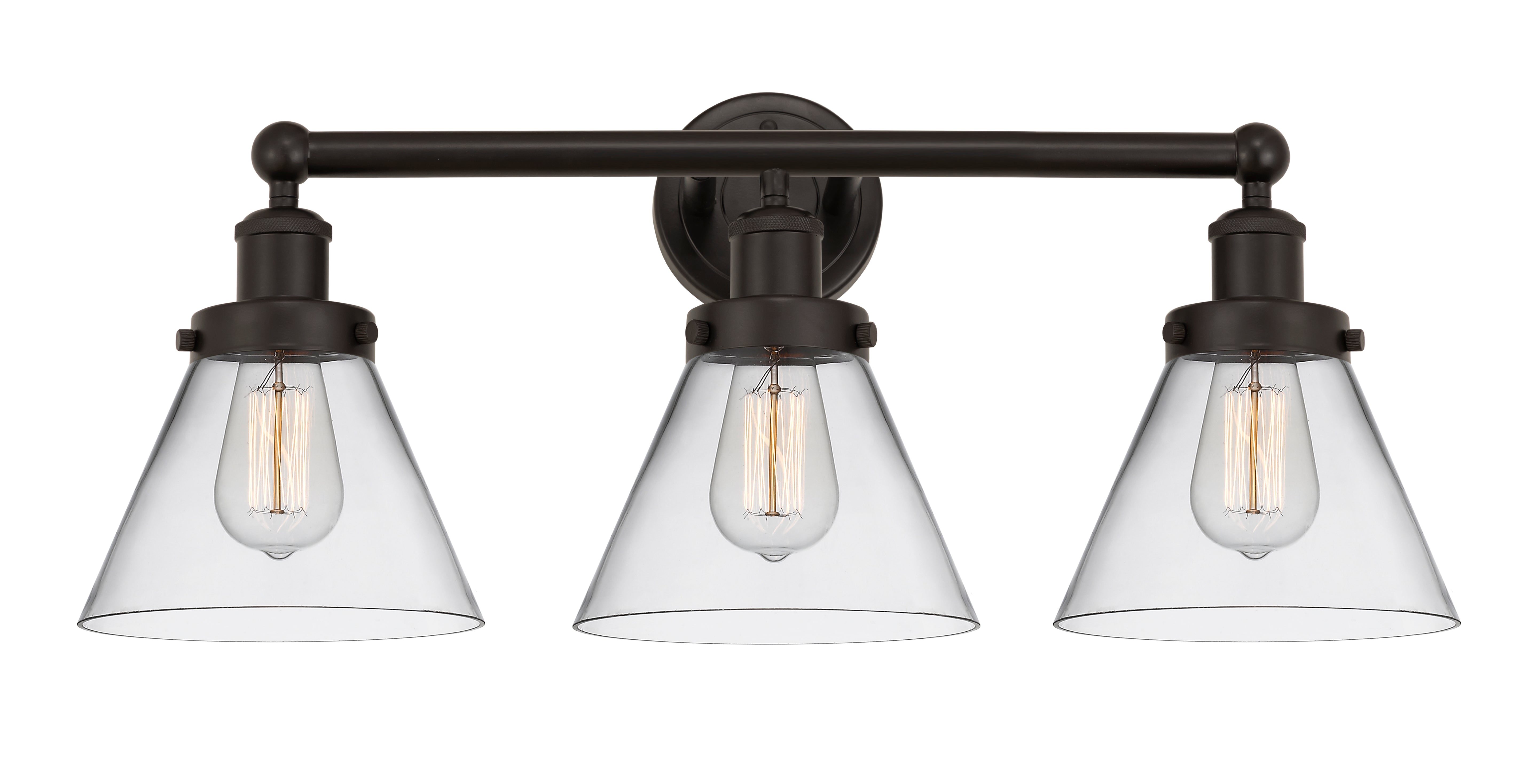 Edison Bath Vanity Light Cast Brass Glass