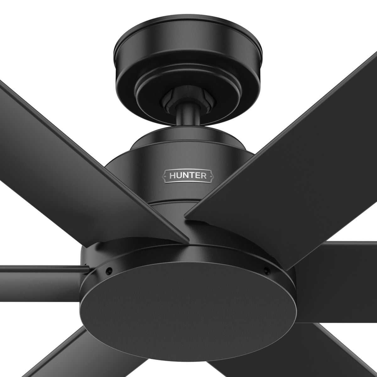 52 inch Kennicott Matte Black Damp Rated Ceiling Fan and Wall Control